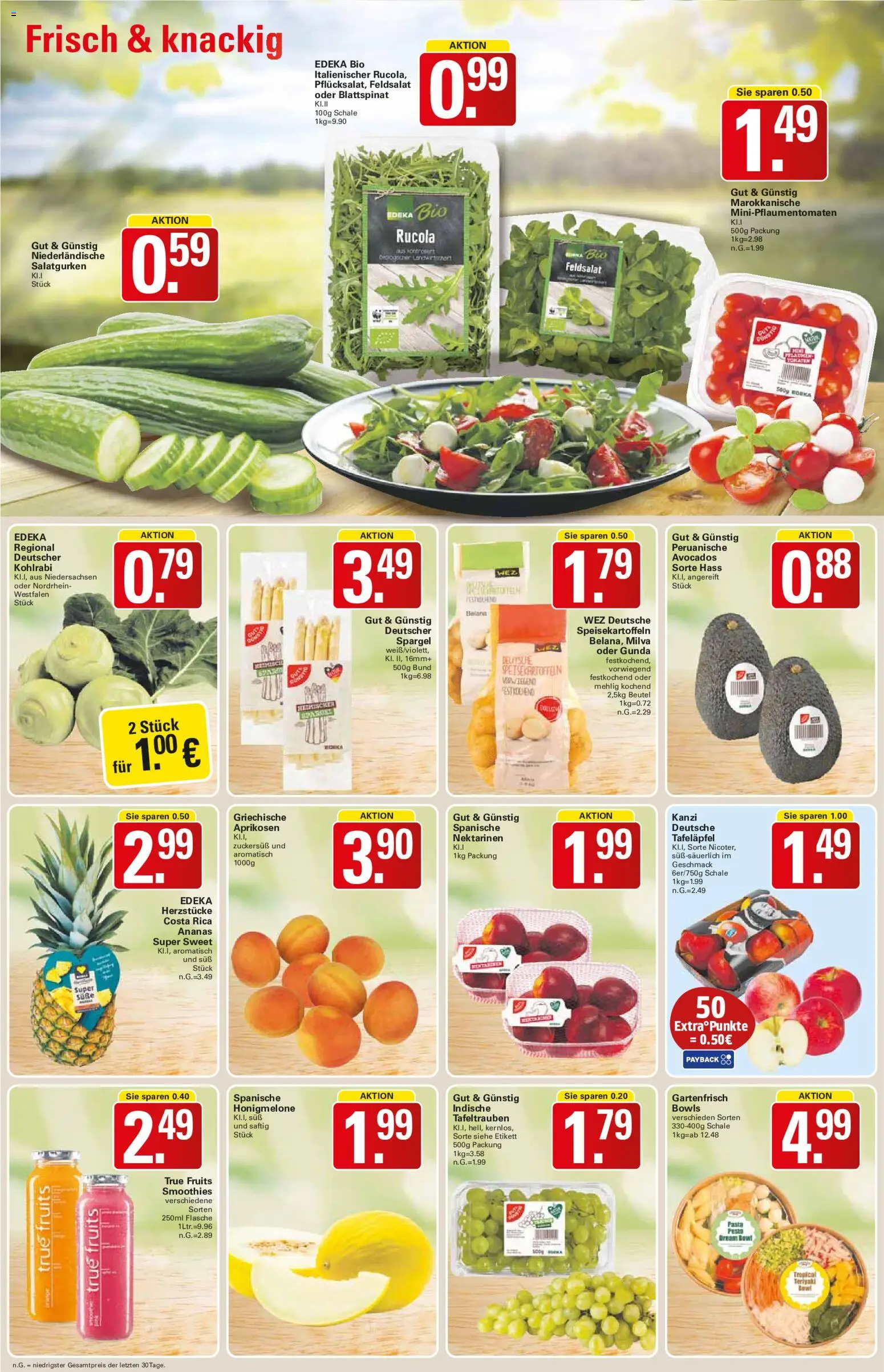 WEZ Prospekt – gültig ab 01.06.2026 | Seite: 4 | Produkte: Rucola, Kohlrabi, Ananas, Spargel