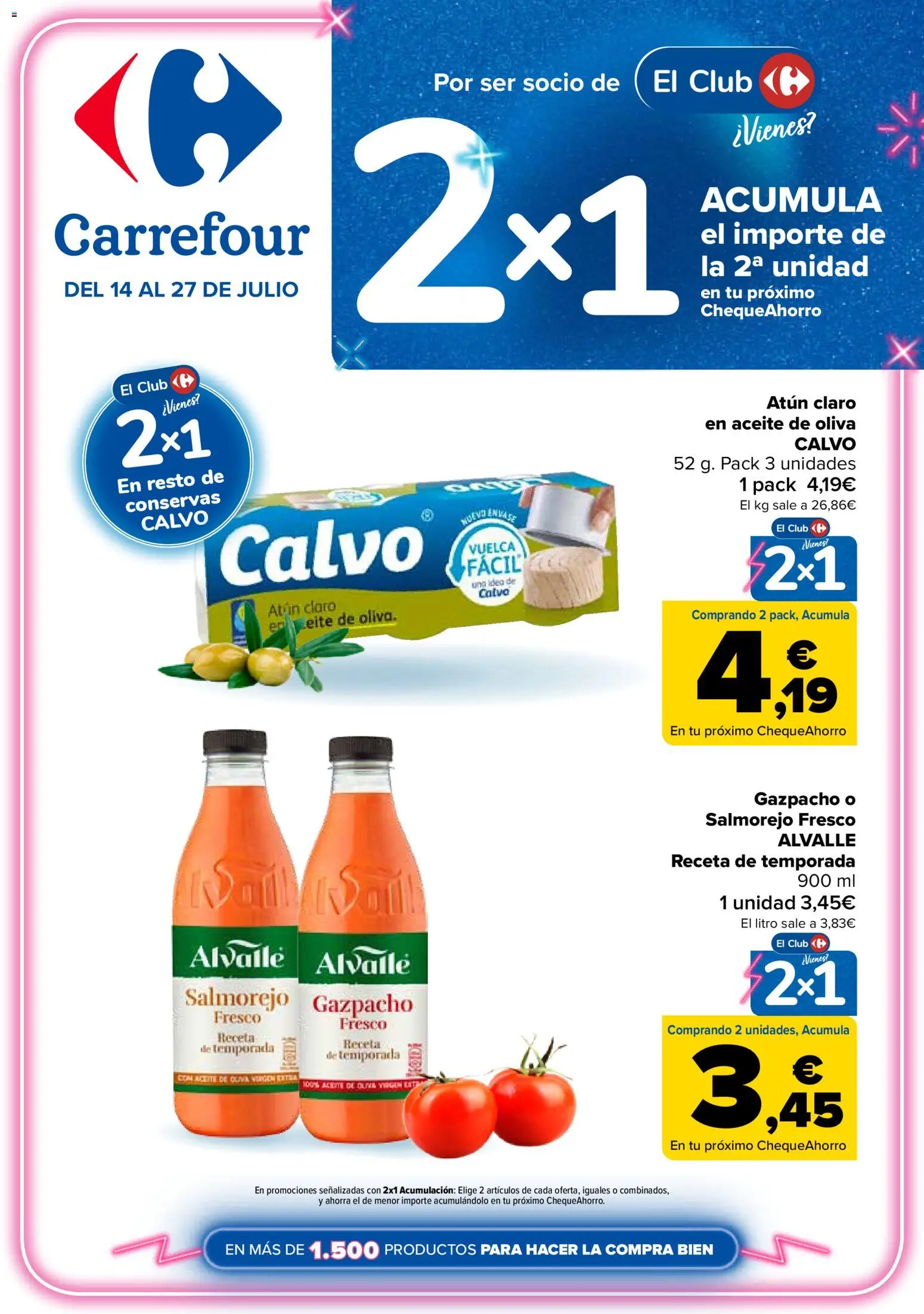 Carrefour folleto │ válido desde el 14/07/2026 | Página: 1 | Productos: Conservas, Atún, Aceite, Aceite de oliva