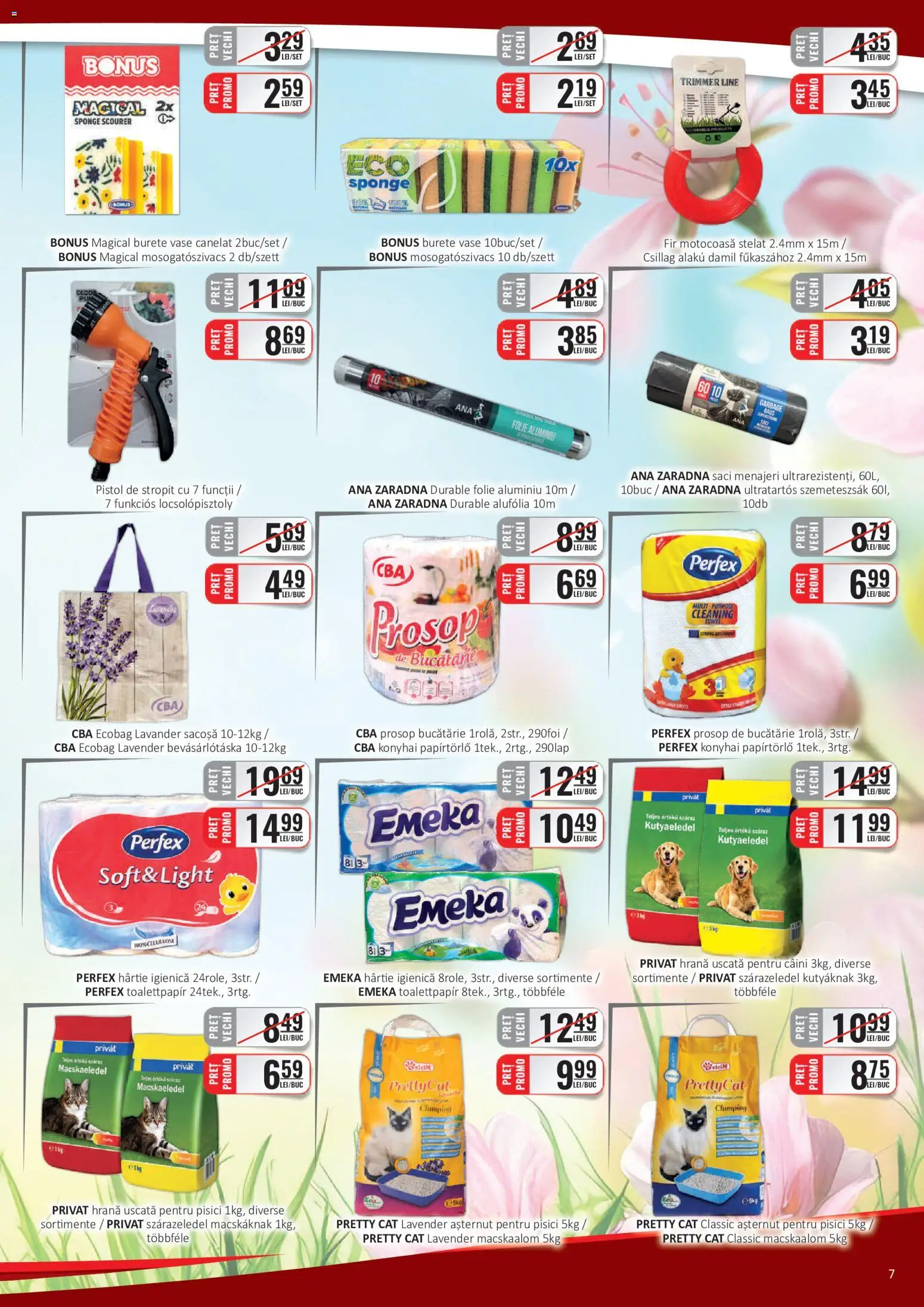 Noul catalog CBA – valabil de la 16.05.2026 | Pagină: 7 | Produse: Trimmer, Saci menajeri, Bucătărie, Burete
