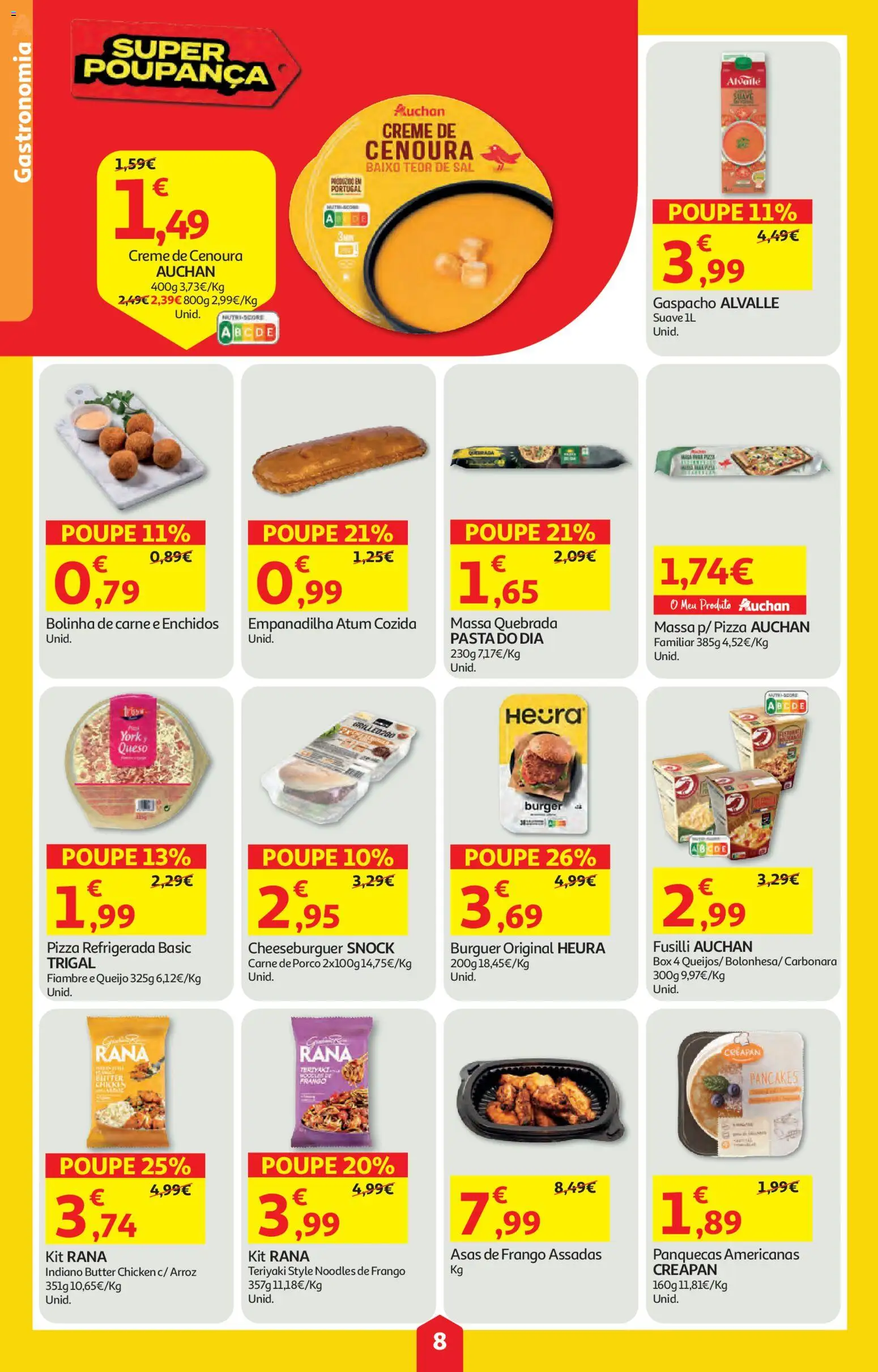 Auchan folheto │ válido de 09/07/2026 | Página: 8 | Produtos: Atum, Arroz, Massa, Cenoura