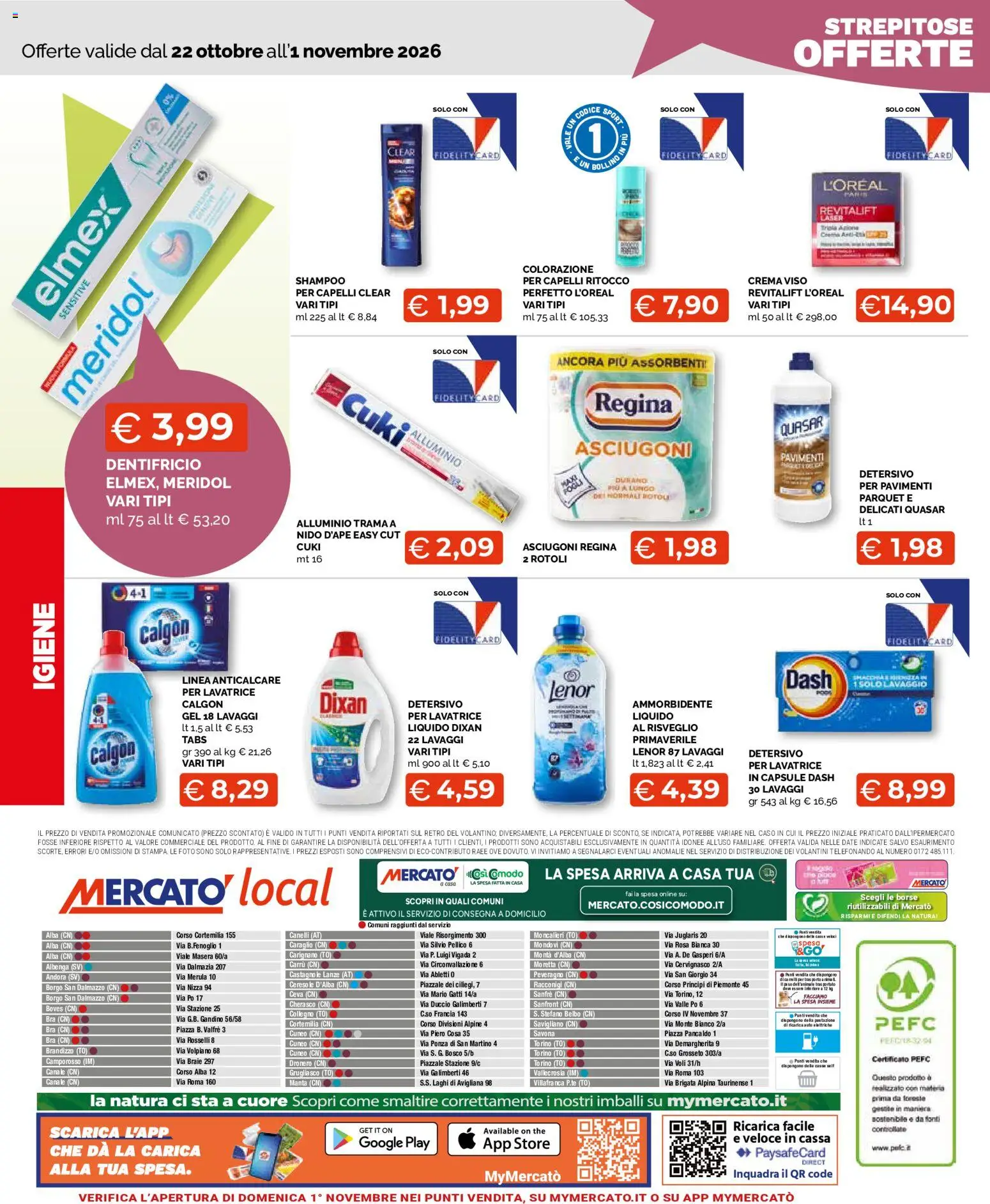 Volantino Mercatò del 22/10/2026 | Pagina: 12 | Prodotti: Shampoo, Ammorbidente, The, Assorbenti