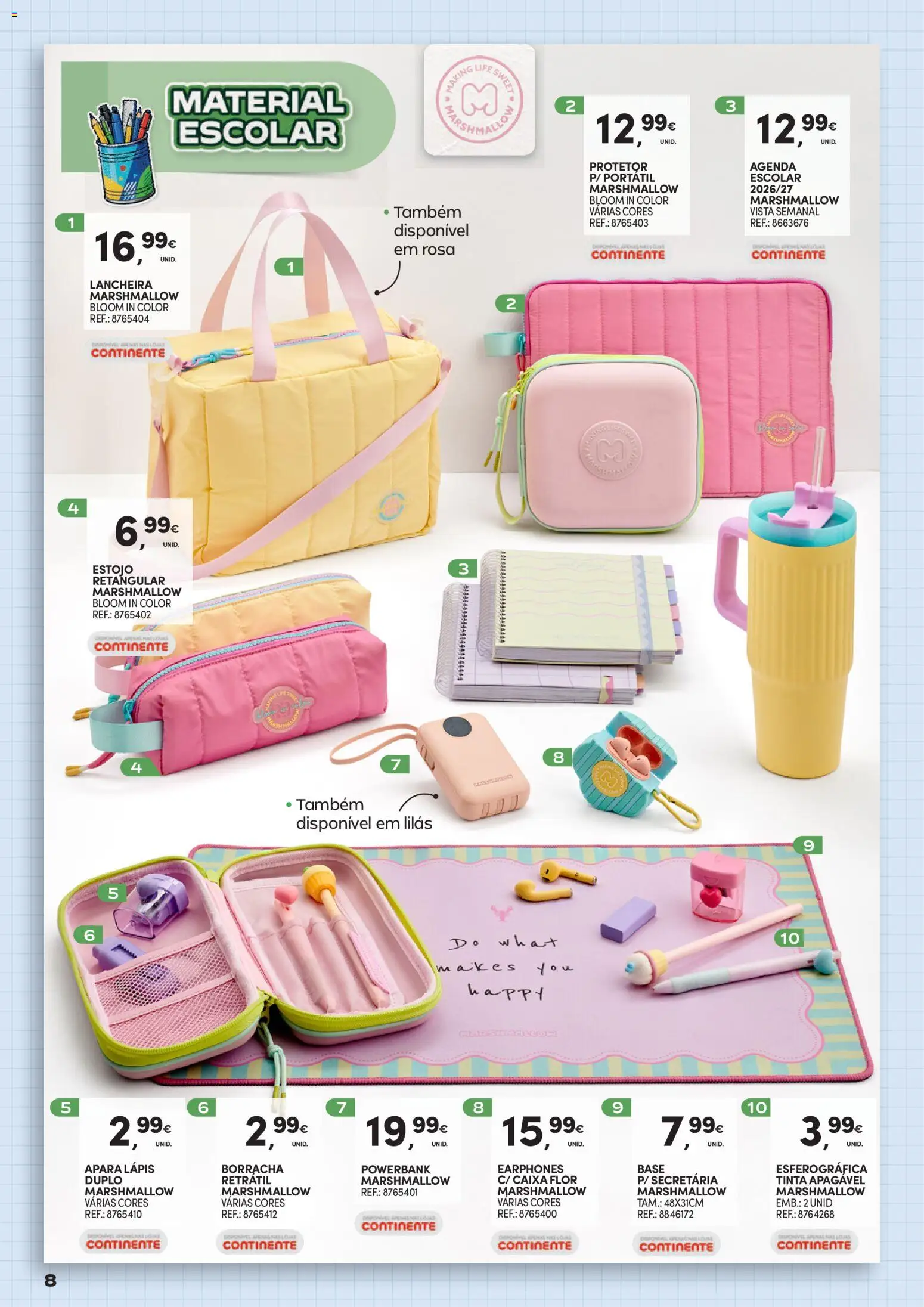 Continente Regresso às Aulas Na escola de toda a gente │ válido de 11/08/2026 | Página: 8 | Produtos: Tinta, Base, Caixa