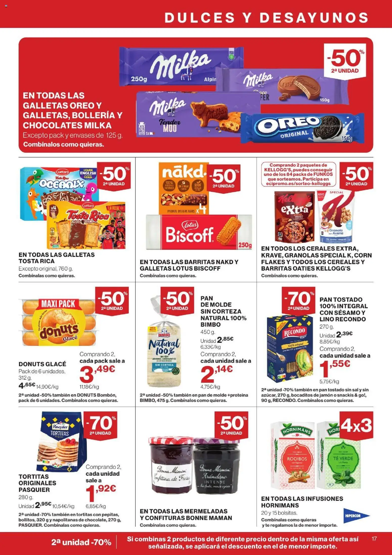 Hipercor catálogo │ válido desde el 10/09/2026 | Página: 17 | Productos: Oreo, Té verde, Leche, Lotus
