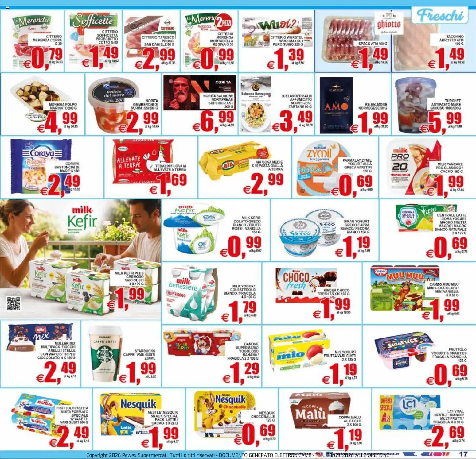 Volantino Pewex del 23/09/2026 | Pagina: 17 | Prodotti: Speck, Uova, Tacchino, Mortadella