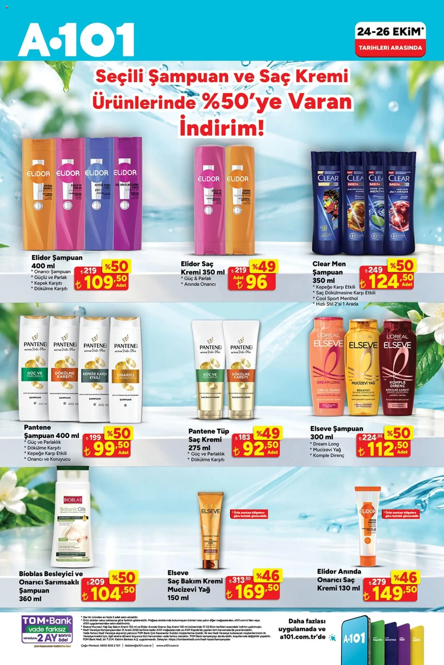 A101 Katalog - 24 Ekim 2026 tarihinden itibaren geçerlidir | Sayfa: 8 | Ürünler: Şampuan, Saç Kremi, Yağ, Sarımsak
