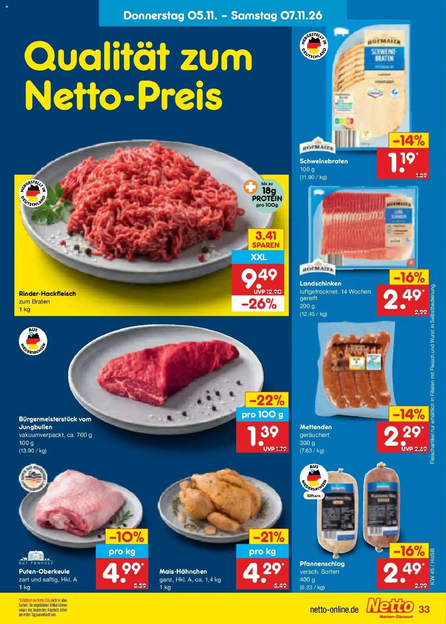 Netto Marken-Discount Prospekt Hannover (ab 02.11.2026) » Angebote | Seite: 51 | Produkte: Wurst, Fleisch