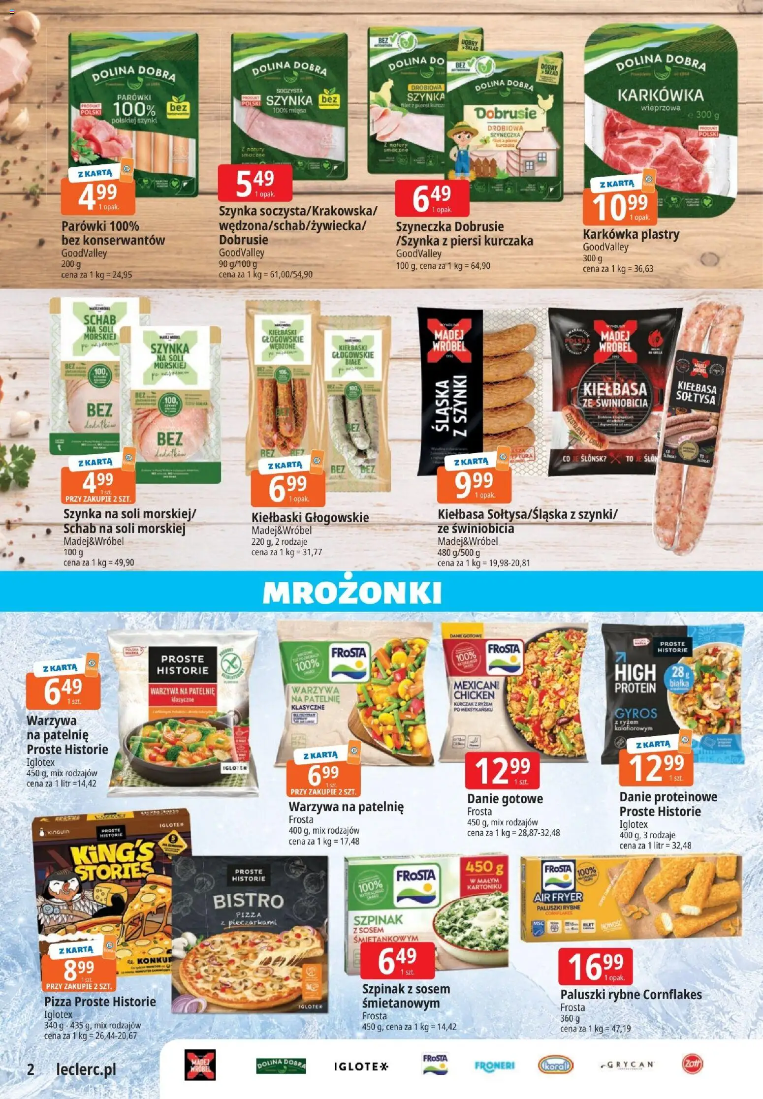 E.Leclerc gazetka - Zielona Góra od 02.06.2026 | Strona: 2 | Produkty: Kiełbasa, Paluszki rybne, Paluszki, Warzywa
