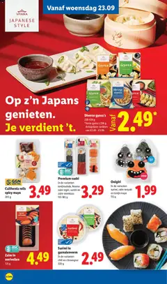 Zalm in norivellen, 125 g - Voorbeeld van een folder van Lidl, geldig van 21-09-2026 | Pagina: 21 | Producten: Zalm, Sushi, Tonijn, Chili