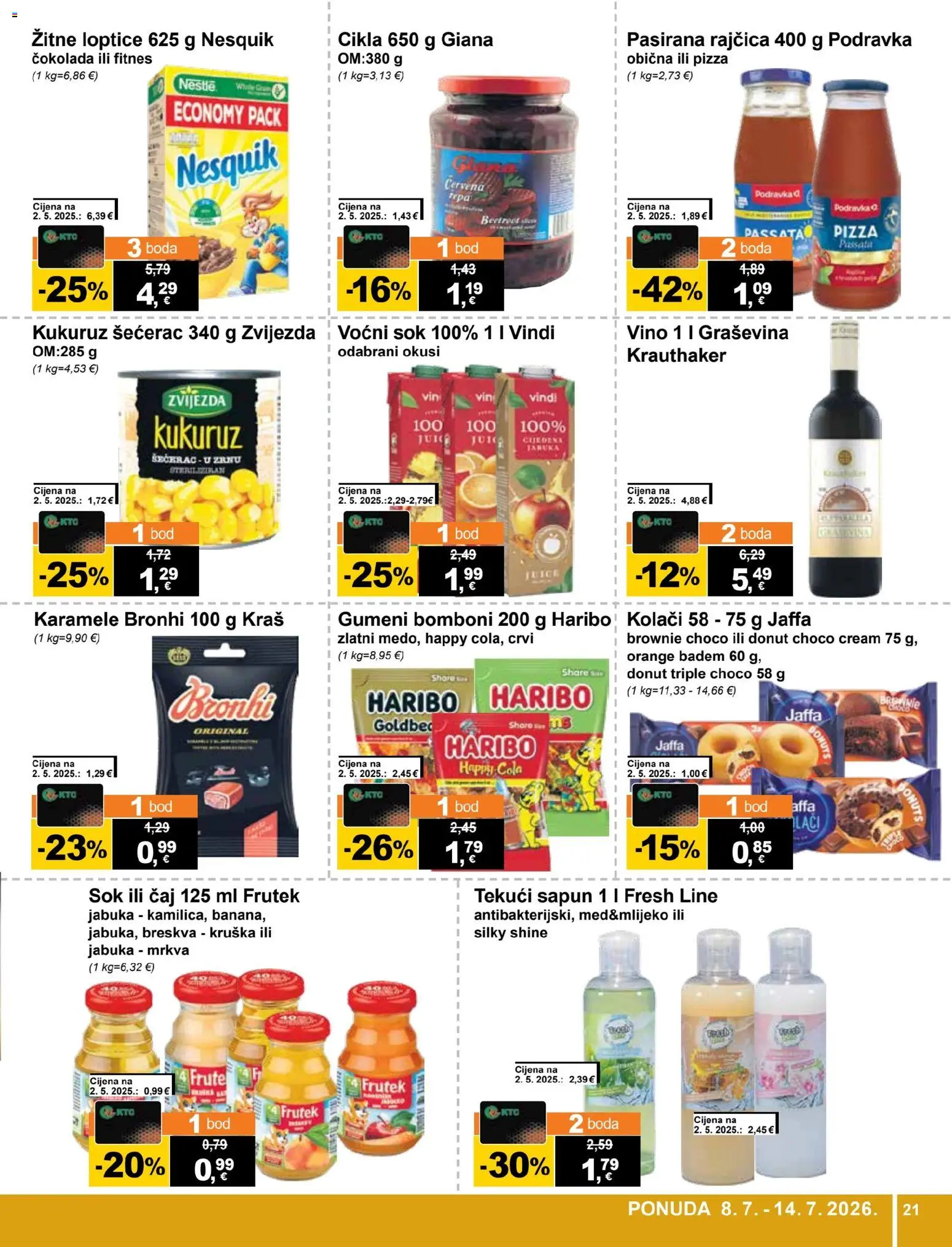 KTC katalog | vrijedi od 15.07.2026 | Stranica: 21 | Proizvodi: Čokolada, Pizza, Sok, Cikla