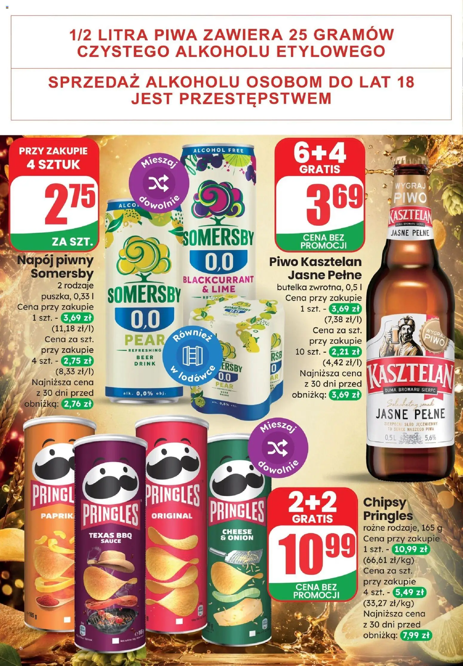 Dino gazetka - Weekendowe Okazje od 03.07.2026 | Strona: 6 | Produkty: Chipsy, Piwo, Pringles, Somersby