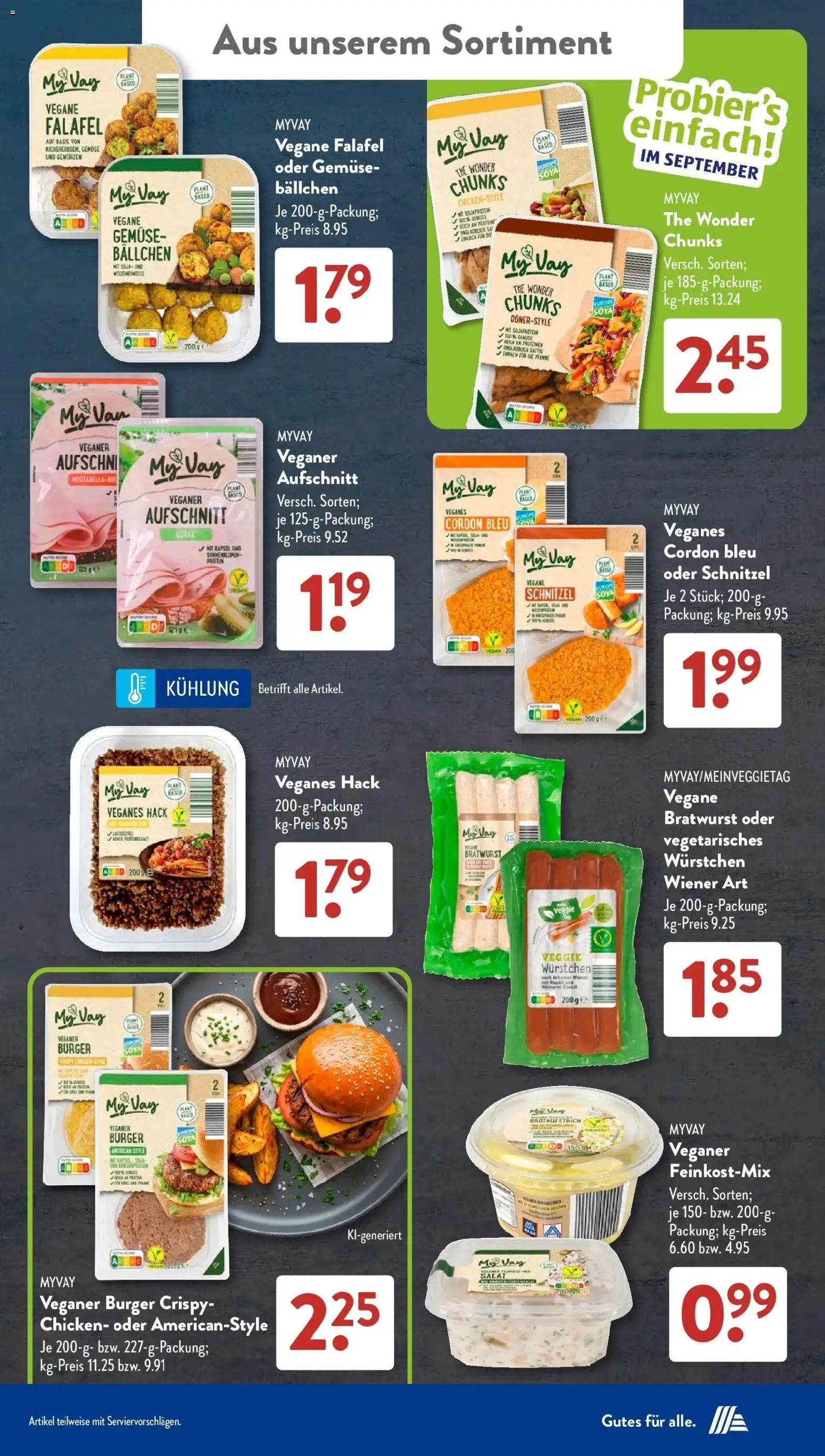 Aldi Süd Aktueller Prospekt (ab 14.09.2026) zum Blättern | Seite: 28 | Produkte: Burger, Schnitzel, Gemüse, Salat