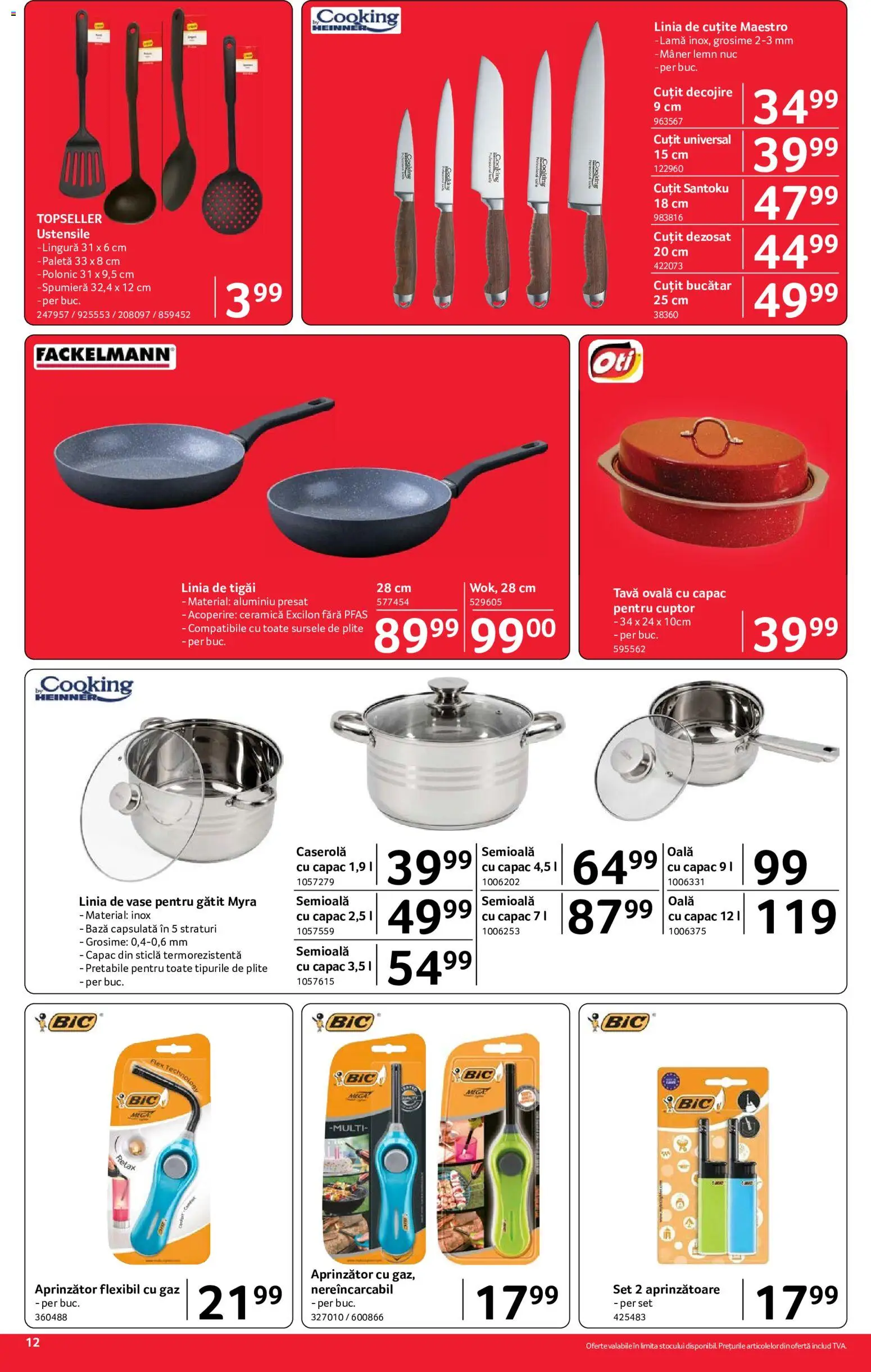 Noul catalog Selgros – valabil de la 24.07.2026 | Pagină: 12 | Produse: Cuptor, Oală, Mâner, Cuțit