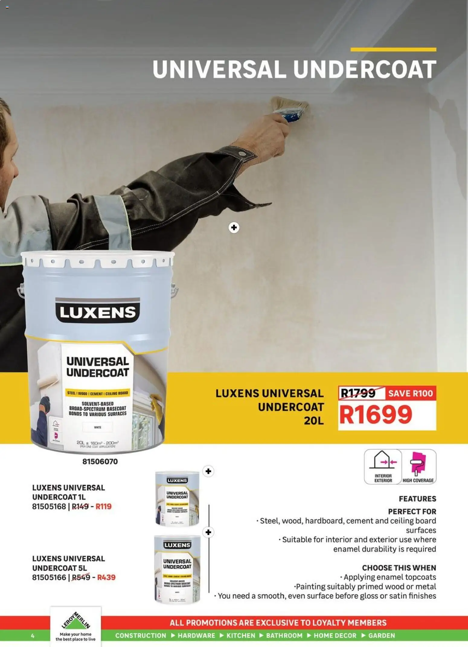 New Leroy Merlin catalogue – valid from 15.05.2026 | Page: 4 | Products: Gloss, Coat, Enamel, Cement