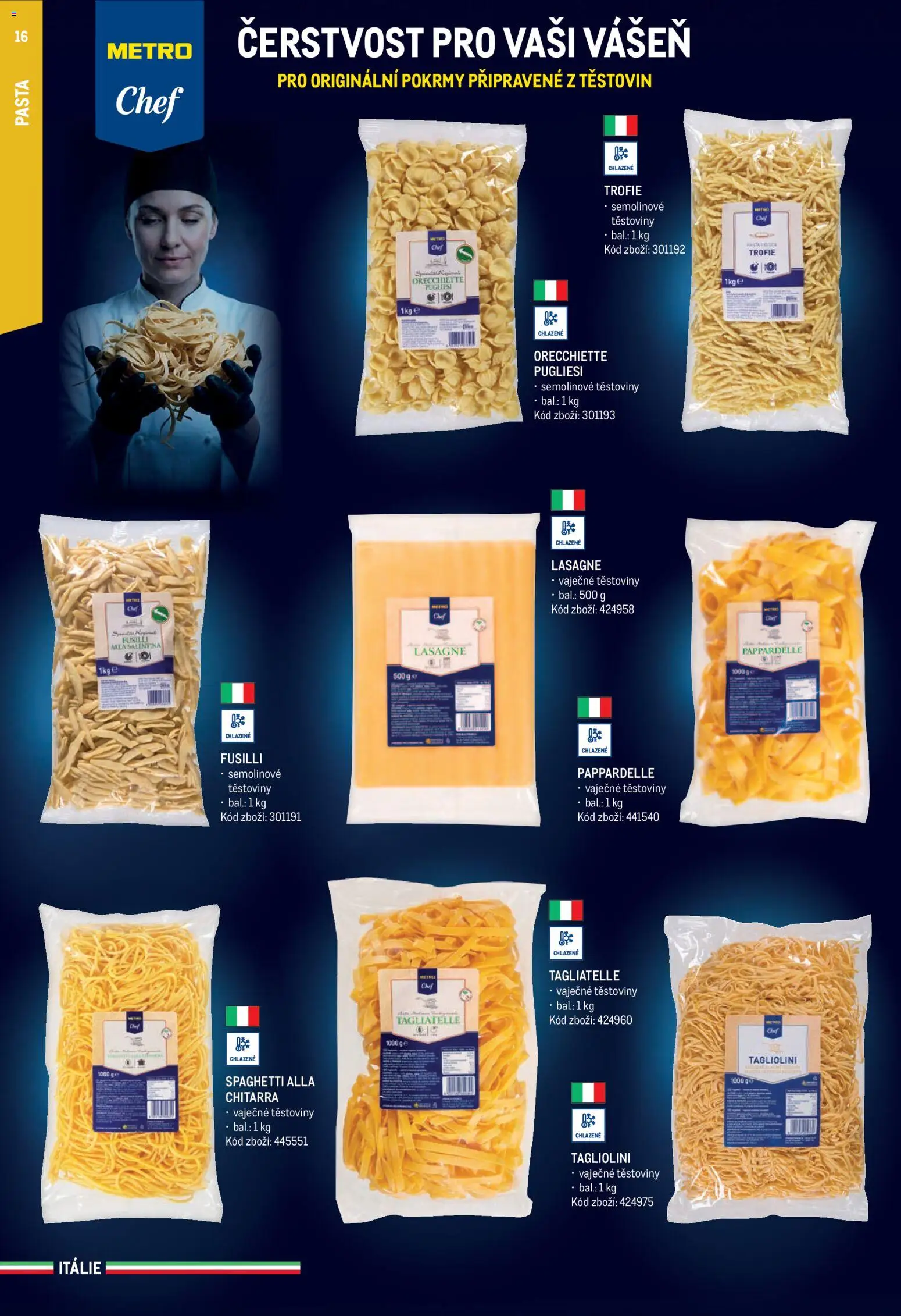 Makro leták - Itálie od 15.05.2026 | Strana: 16 | Produkty: Těstoviny, Lasagne, Semolinové těstoviny