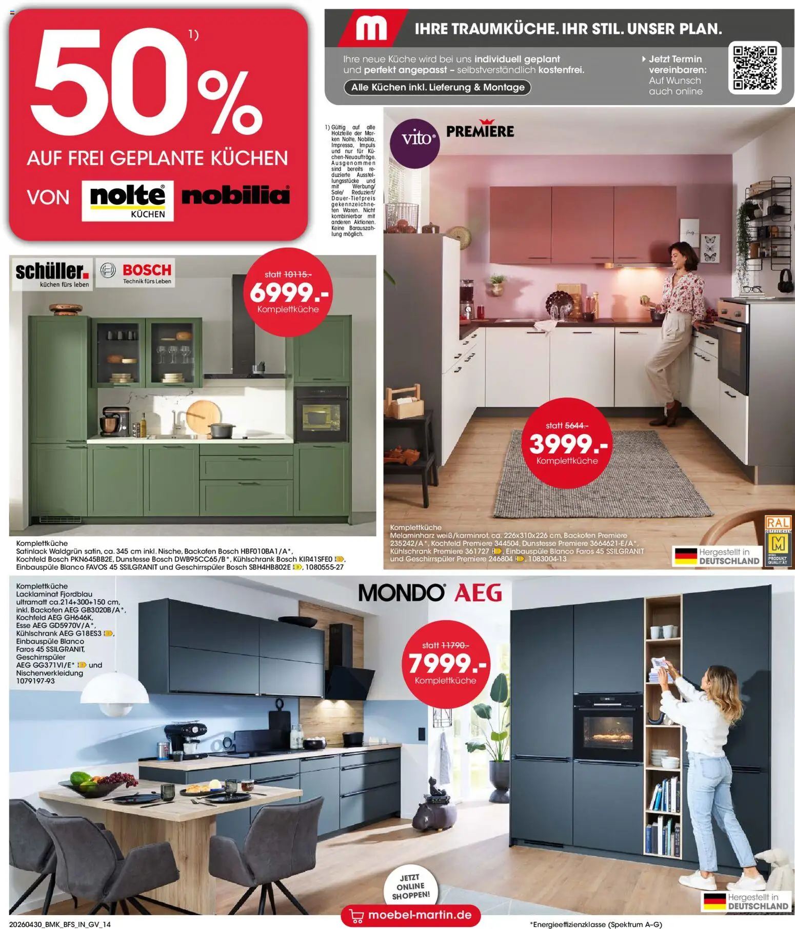 Möbel Martin Prospekt 	 – gültig ab 01.05.2026 | Seite: 14 | Produkte: Bosch, Küche, Kühlschrank, Kuchen