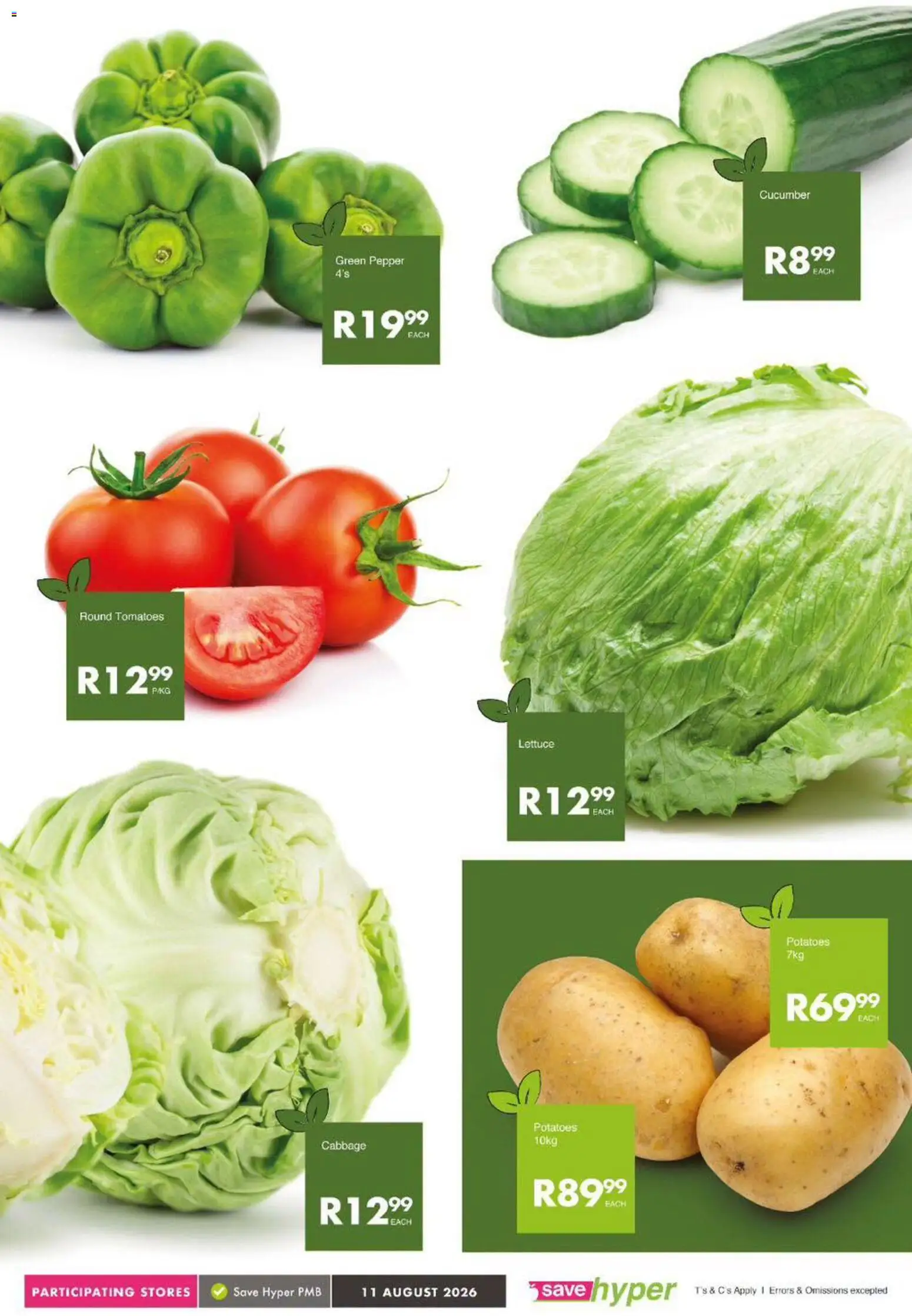 New Save catalogue – valid from 11/08/2026 | Page: 5 | Products: Tomatoes, Potatoes, Pepper, Lettuce