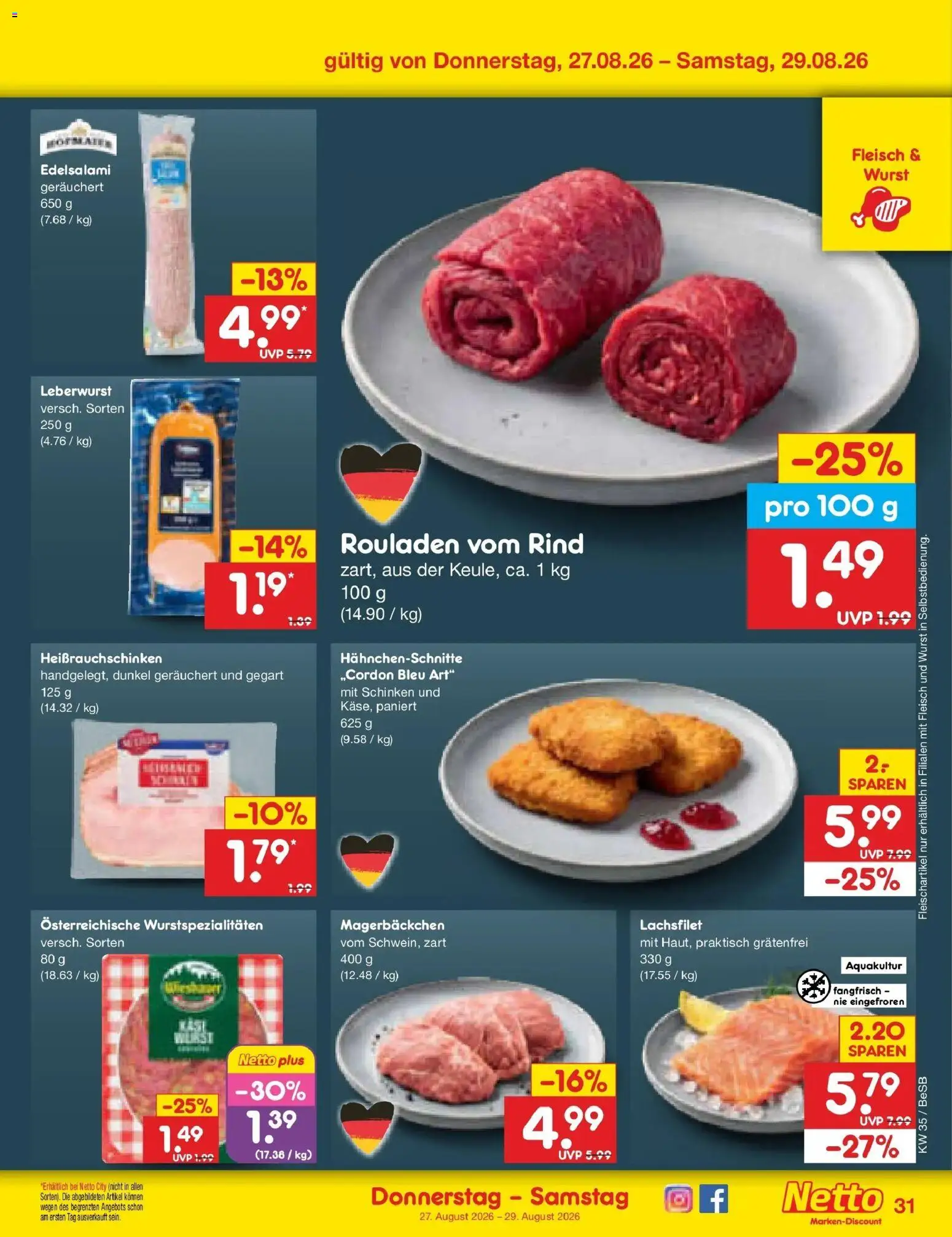 Netto Marken-Discount Prospekt Berlin-Prenzlauer Berg – gültig ab 24.08.2026 | Seite: 45 | Produkte: Wurst, Schinken, Fleisch