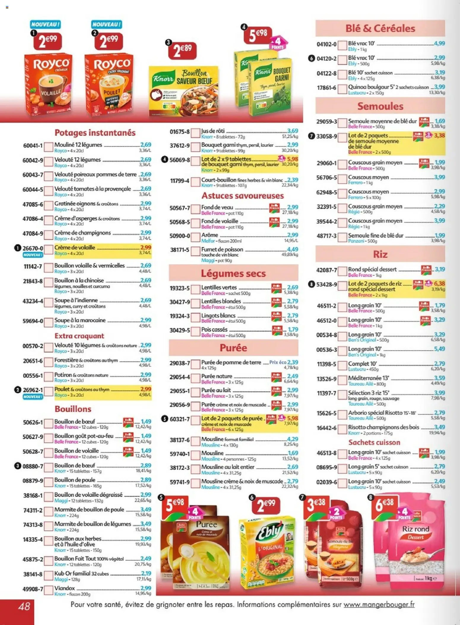 {H1} | Page: 48 | Produits: Étui, Pomme de terre, Bouillon, Crème