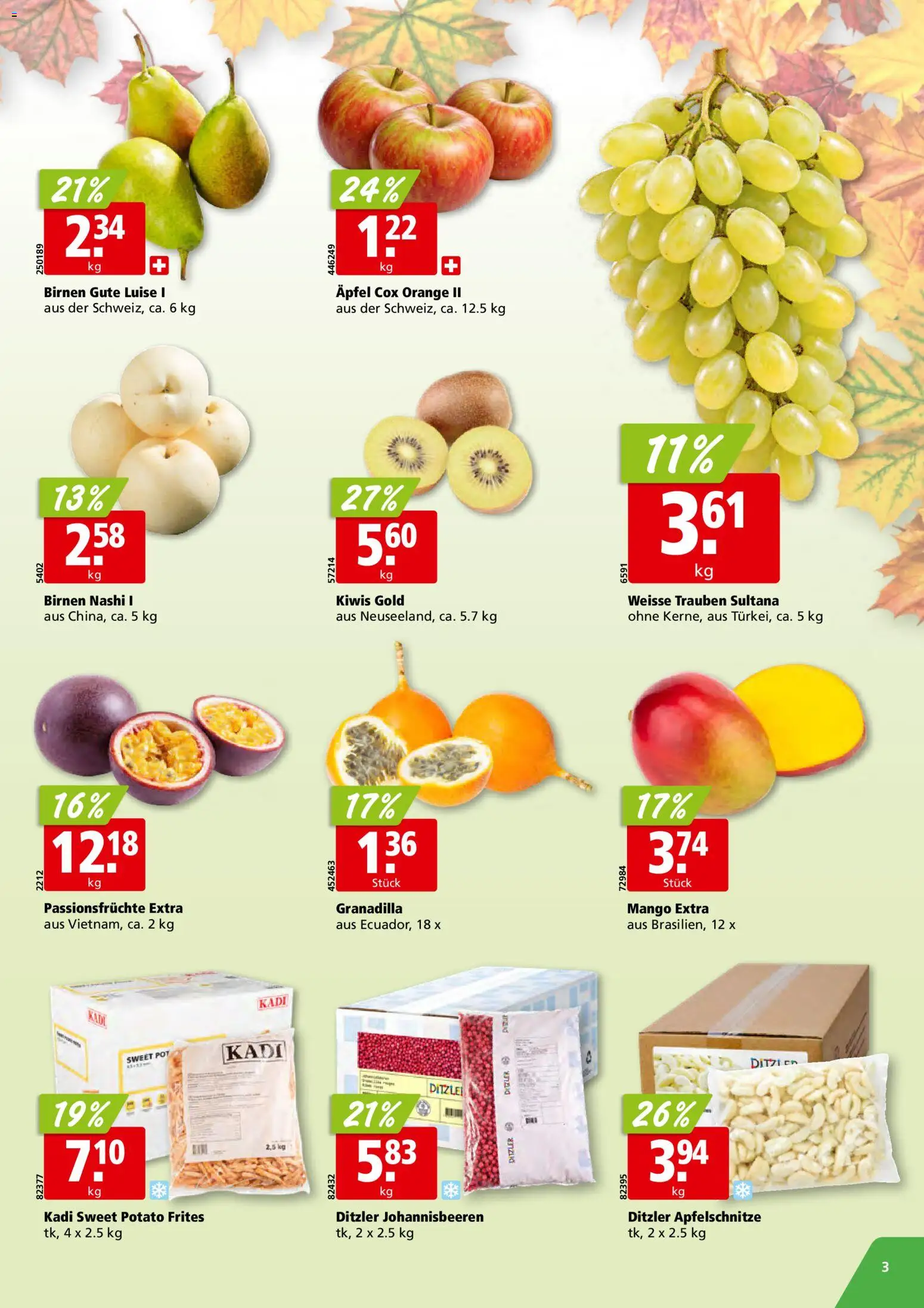 Aligro aktionen – gültig ab 19.10.2026 | Seite: 3 | Produkte: Äpfel, Mango, Birnen