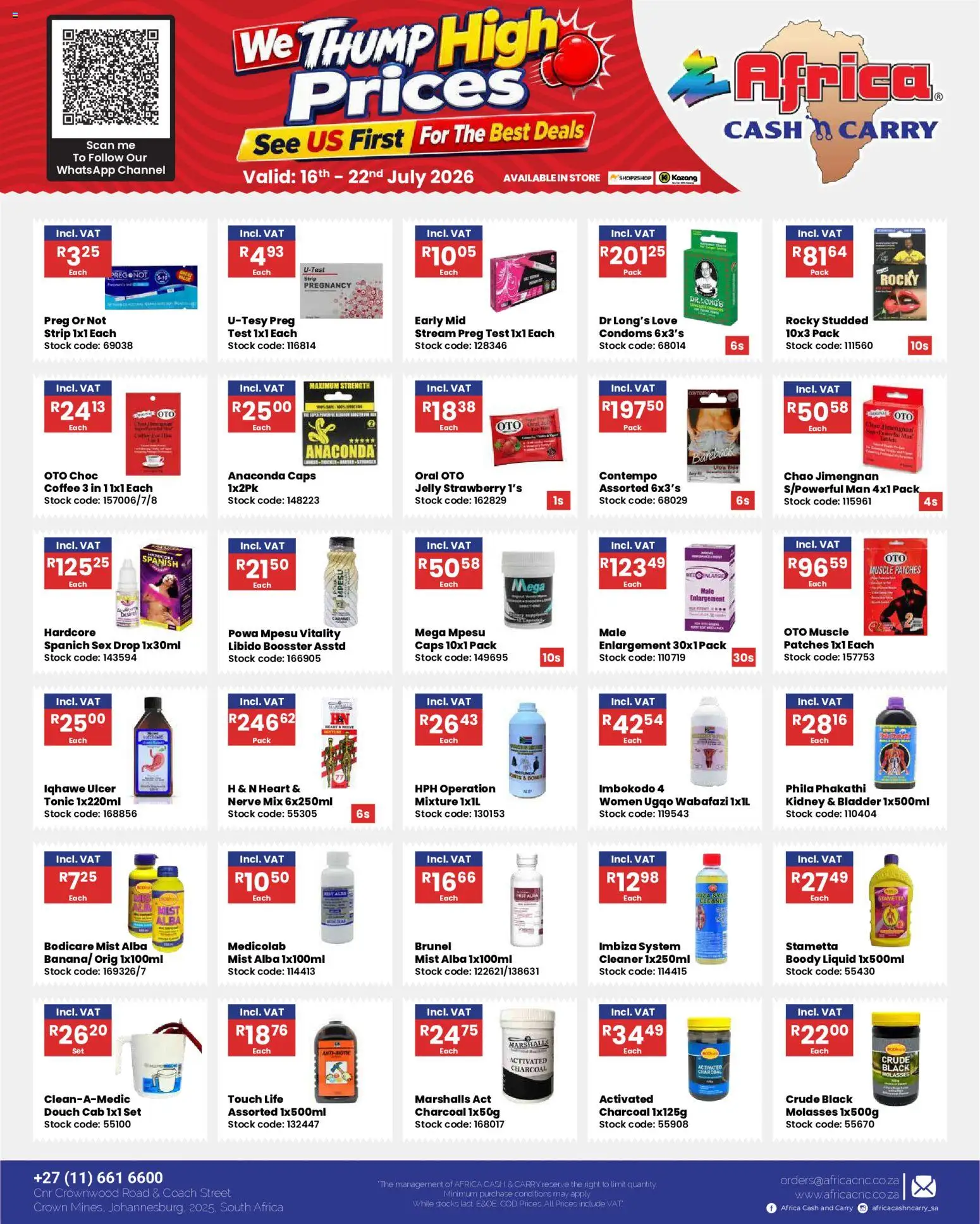 New Africa Cash & Carry catalogue – valid from 16/07/2026 | Page: 21 | Products: Tonic, Coffee, Stock