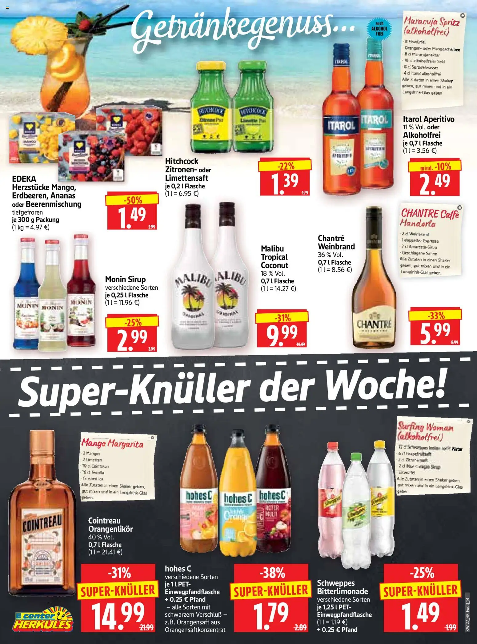 HERKULES Prospekt – gültig ab 29.06.2026 | Seite: 14 | Produkte: Sekt, Orangensaft, Tequila, Sahne