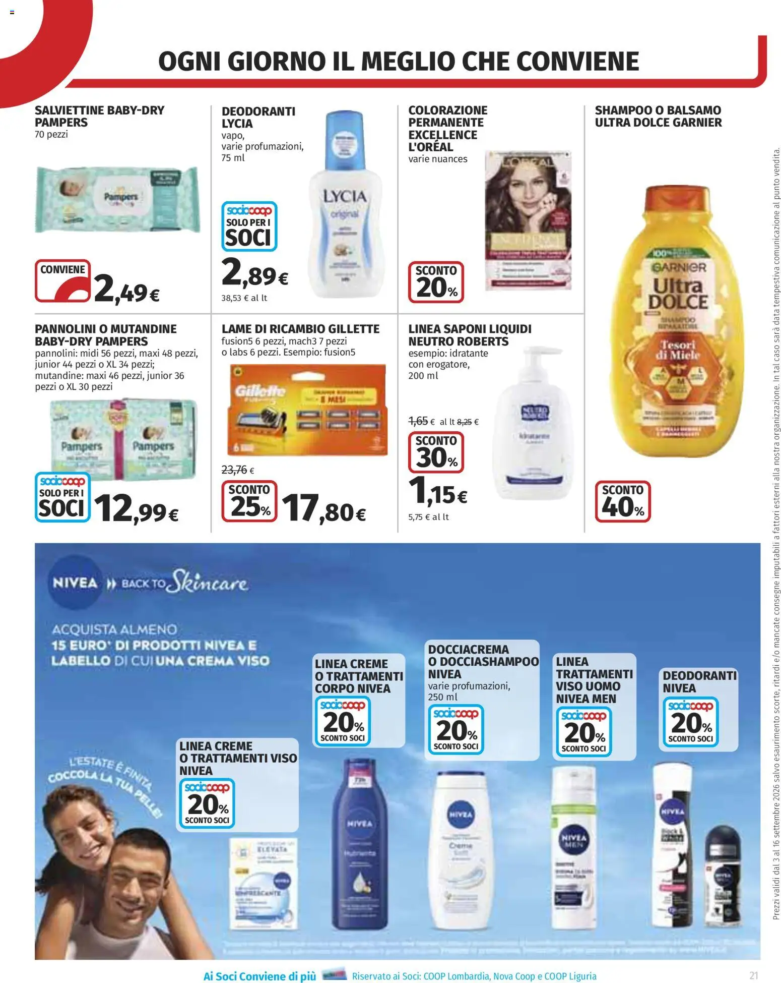 Volantino COOP del 03/09/2026 | Pagina: 21 | Prodotti: Balsamo, Crema, Mutandine, Miele