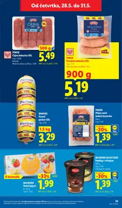 BARONI Pureći parizer XXL, Pureći parizer XXL - Pregled kataloga iz trgovine Lidl, vrijedi od 25.05.2026 | Stranica: 55