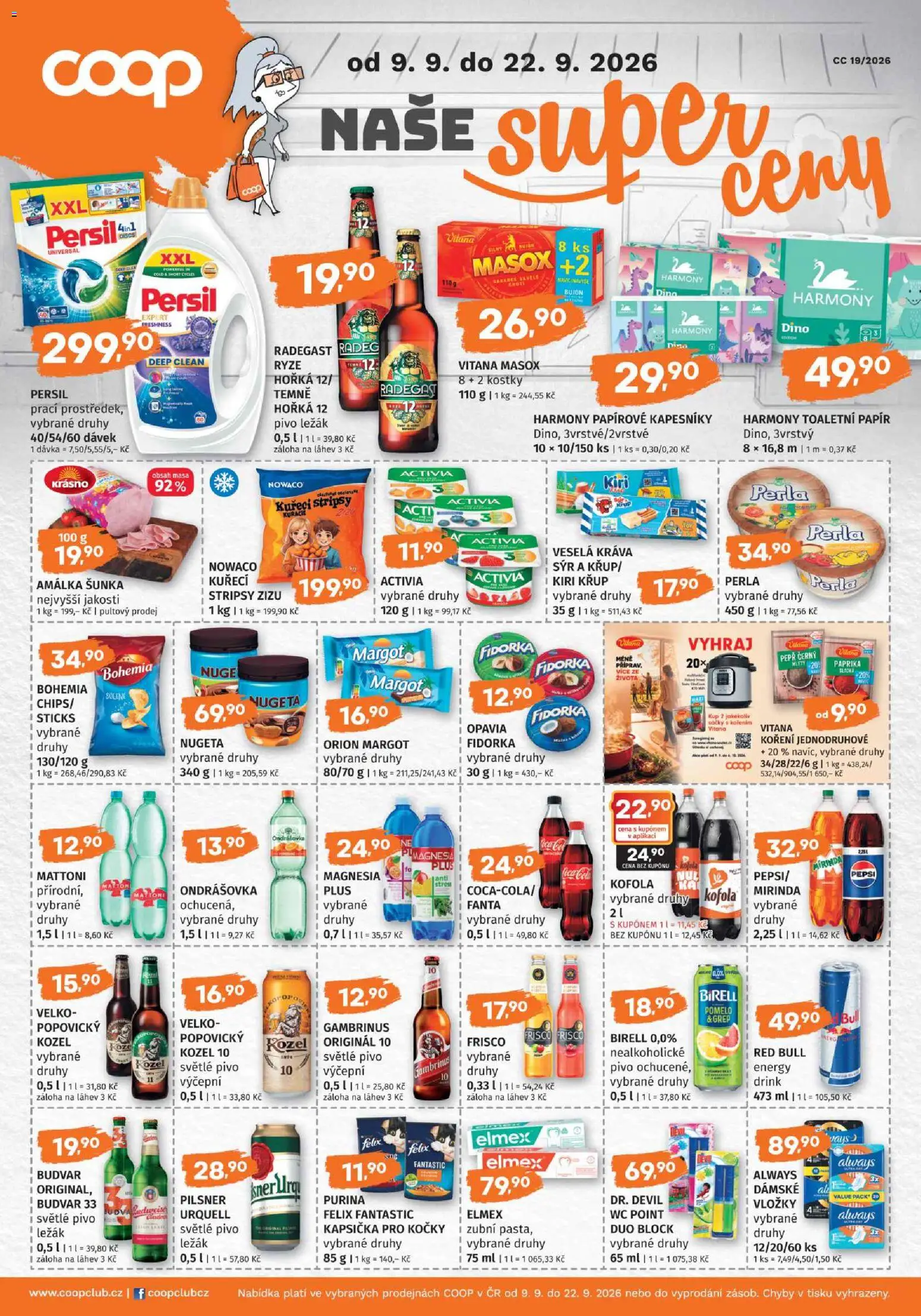 Konzum leták od 09.09.2026 | Strana: 8 | Produkty: Vložky, Frisco, Red Bull, Kostky
