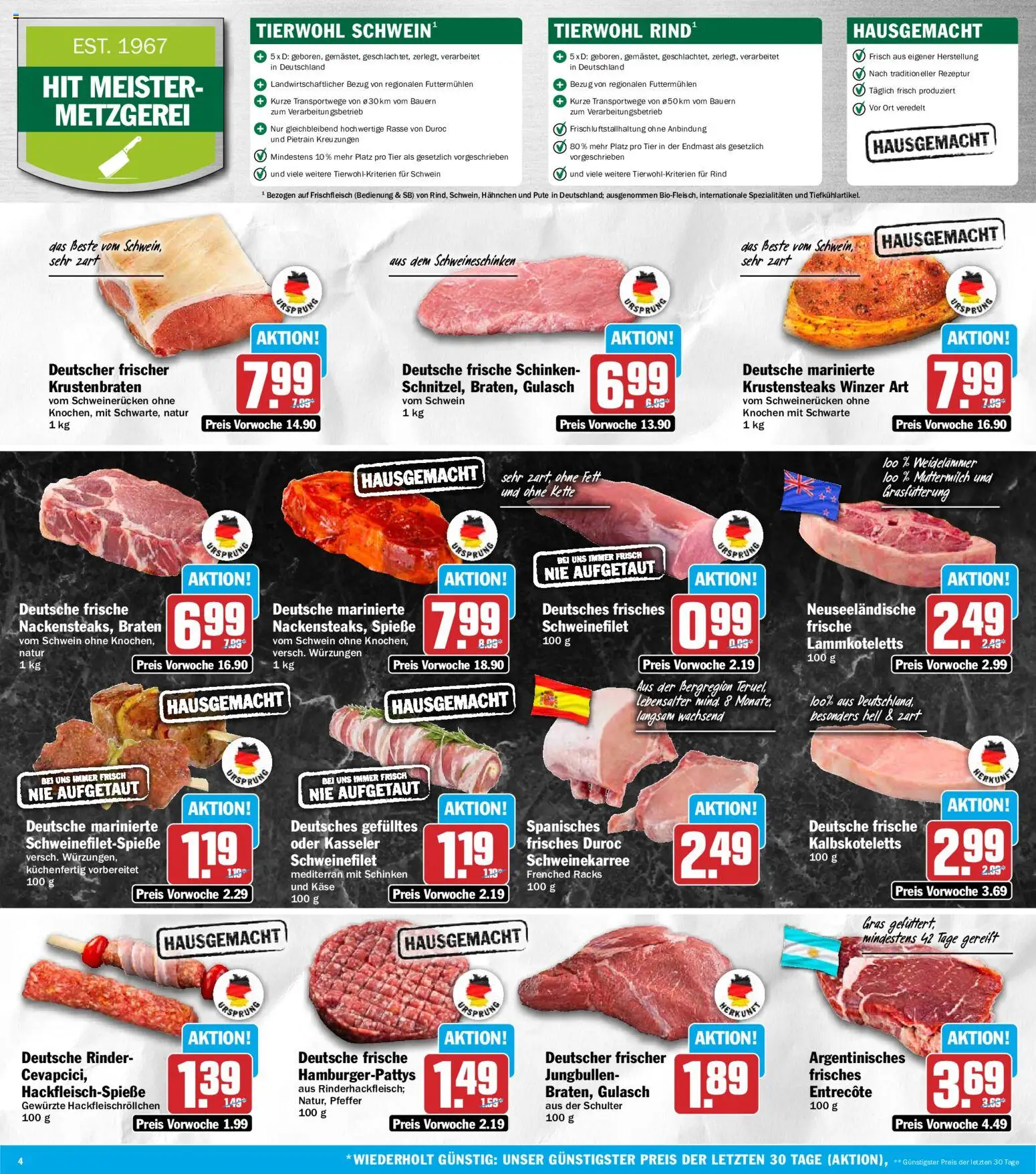 HIT Prospekt – gültig ab 06.07.2026 | Seite: 4 | Produkte: Hahnchen, Krustenbraten, Entrecote, Gulasch