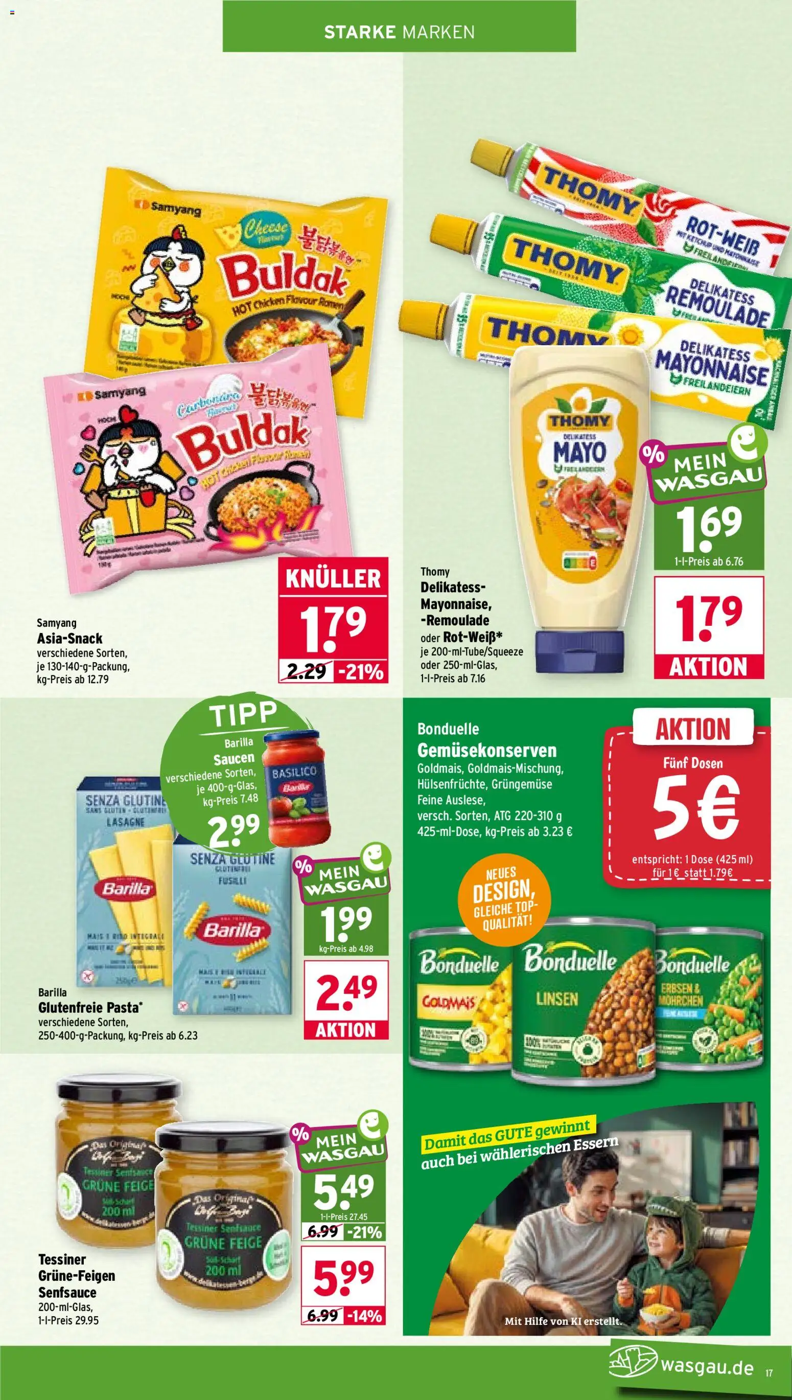 Wasgau Prospekt – gültig ab 28.09.2026 | Seite: 17 | Produkte: Top, Barilla, Mayonnaise, Erbsen