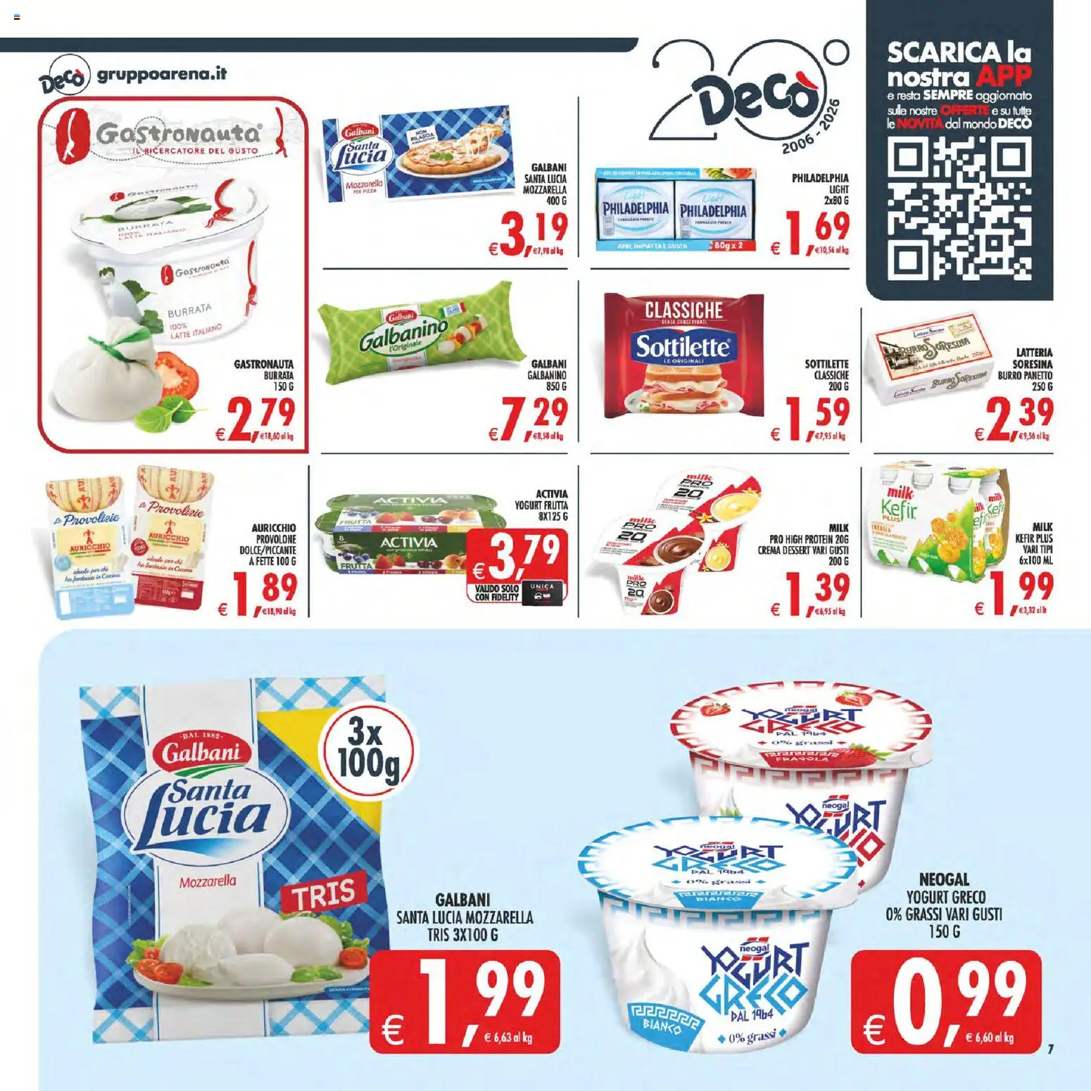 Volantino Decò del 08.05.2026 | Pagina: 7 | Prodotti: Provolone, Yogurt greco, Crema, Yogurt