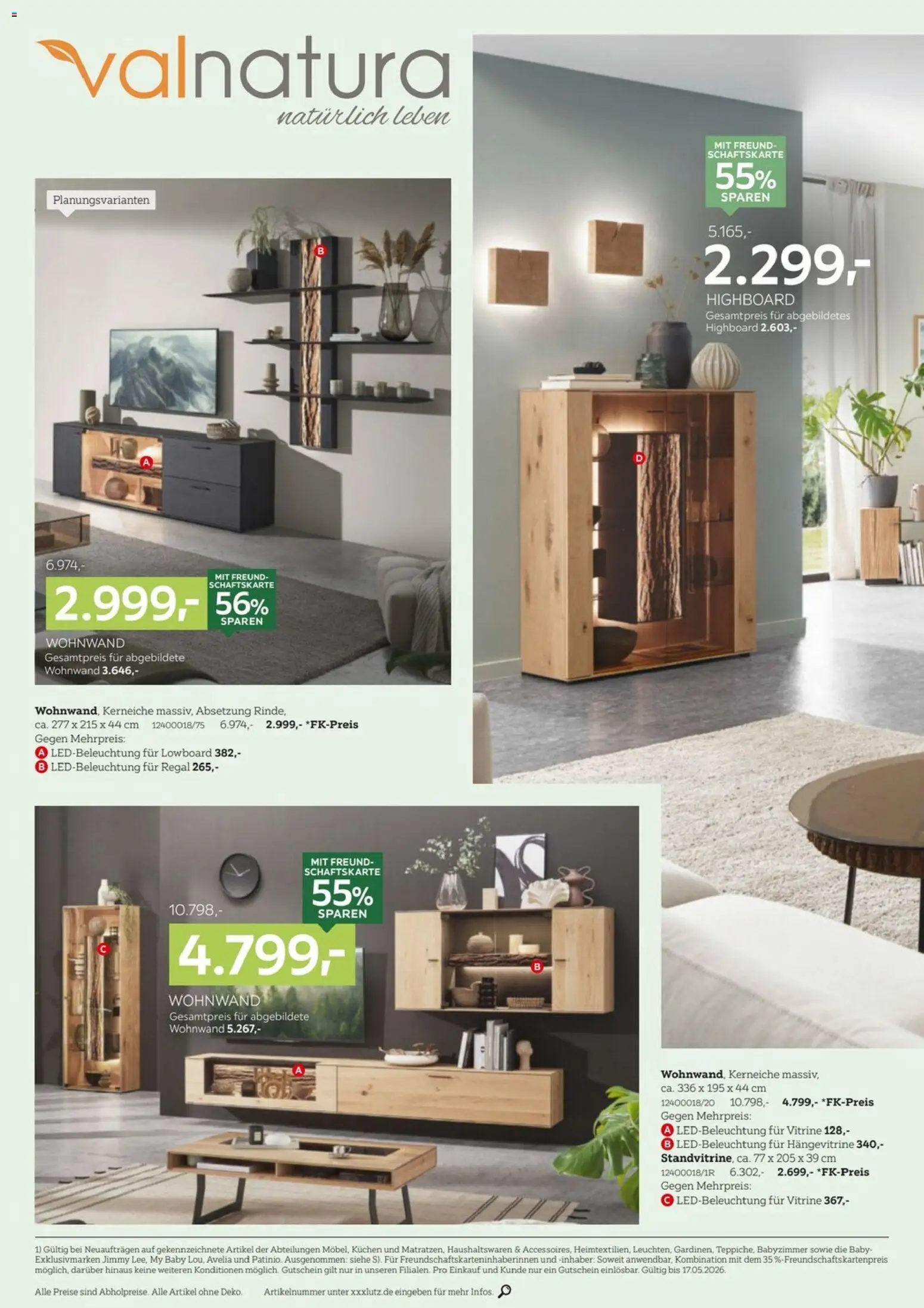XXXLutz Massivholzmöbel – gültig ab 01.05.2026 | Seite: 2 | Produkte: HIghboard, Hängevitrine, Regal, Kuchen