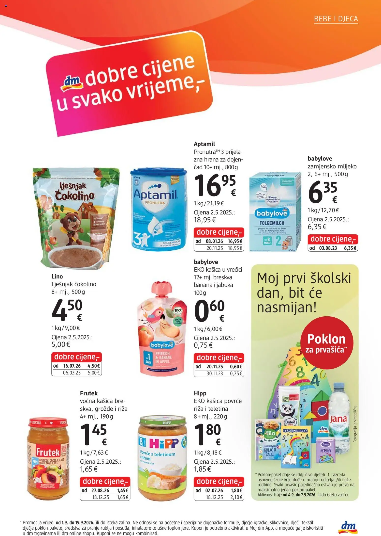 DM katalog | vrijedi od 01.09.2026 | Stranica: 13 | Proizvodi: Povrće, Breskva, Jabuka, Čokolino