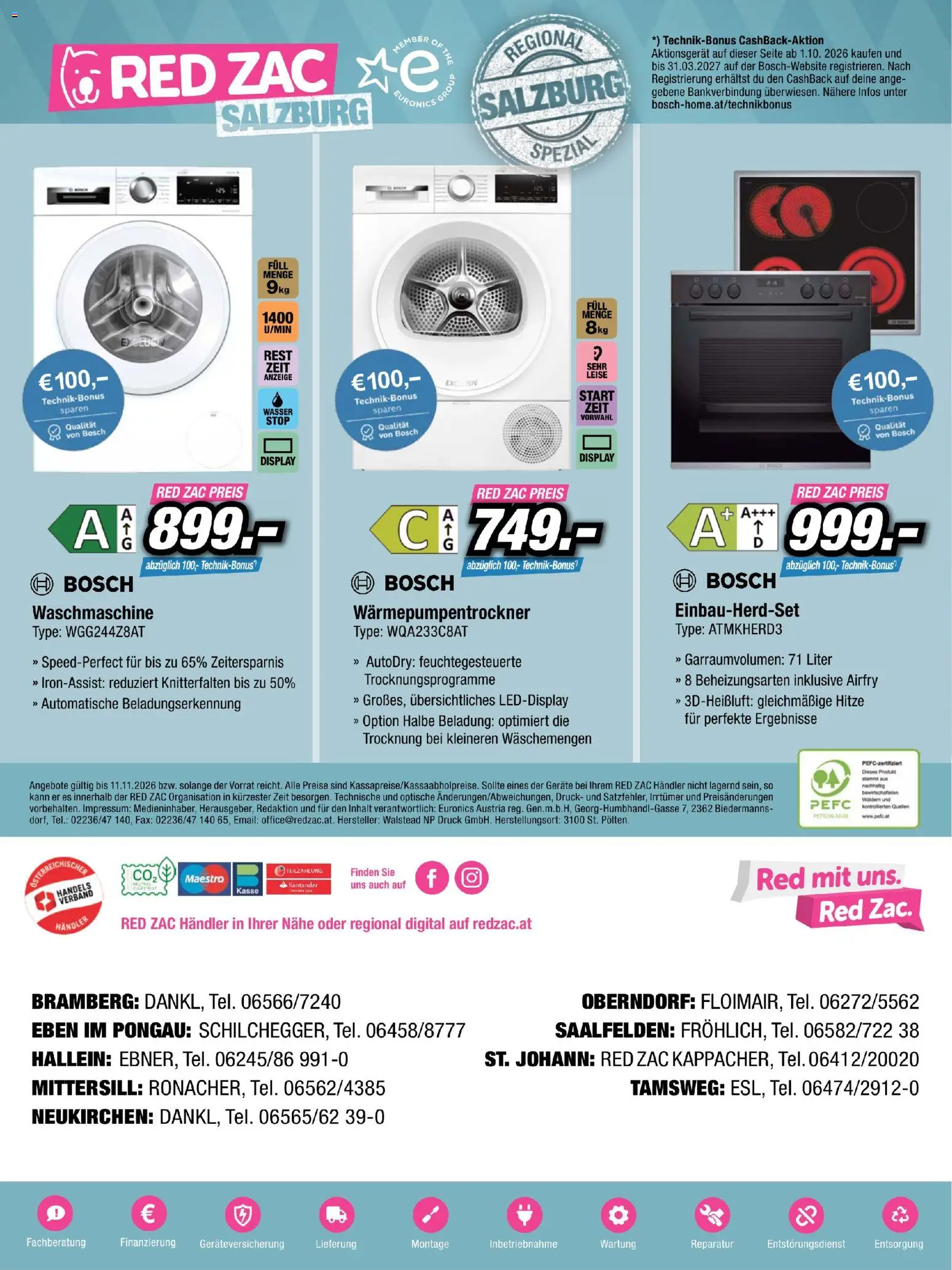 RED ZAC Salzburg gültig ab 25.10.2026 | Seite: 16 | Produkte: Wasser, Waschmaschine