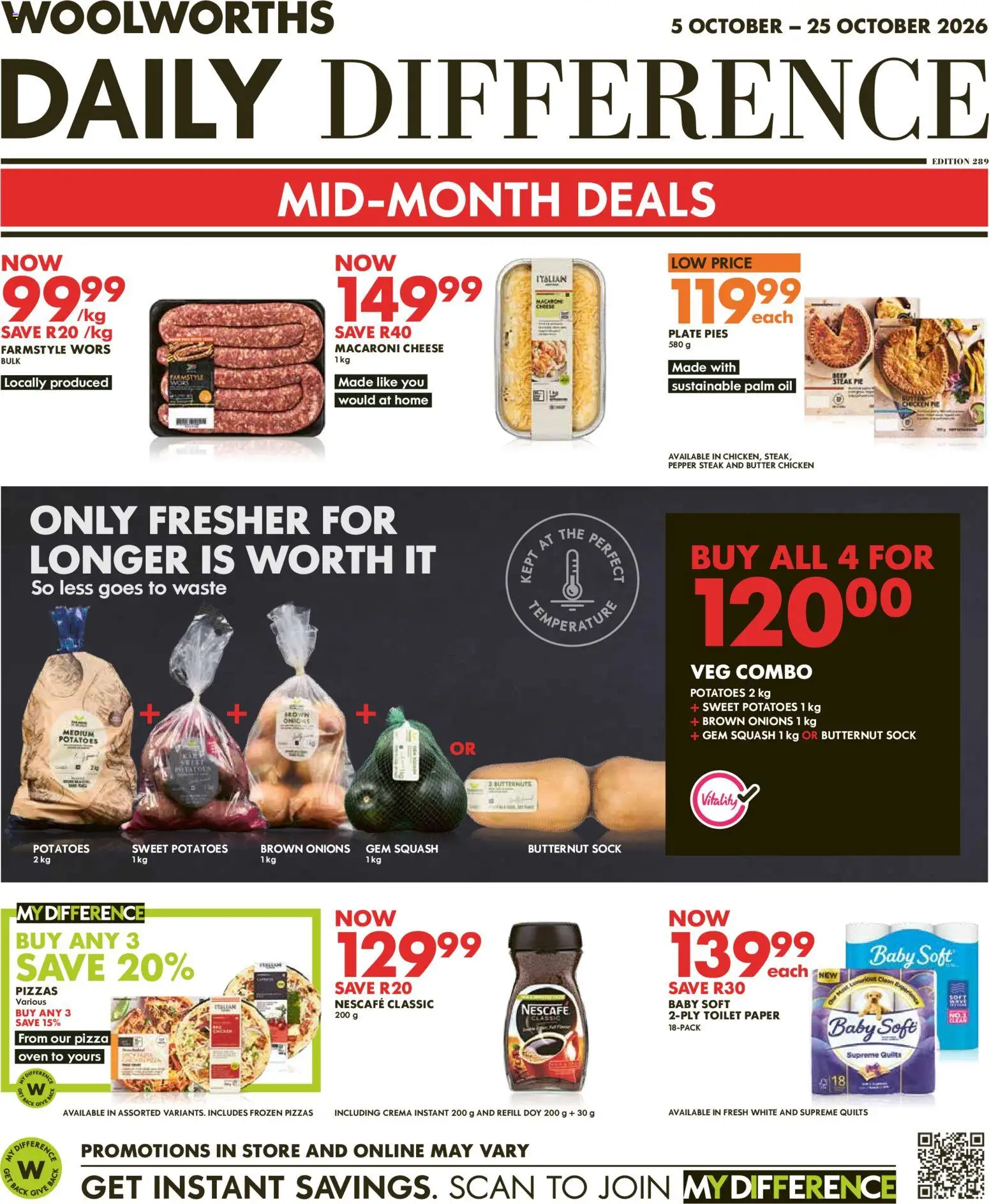 New Woolworths catalogue – valid from 05/10/2026 | Page: 1 | Products: Oven, Oil, Sweet potatoes, Toilet paper