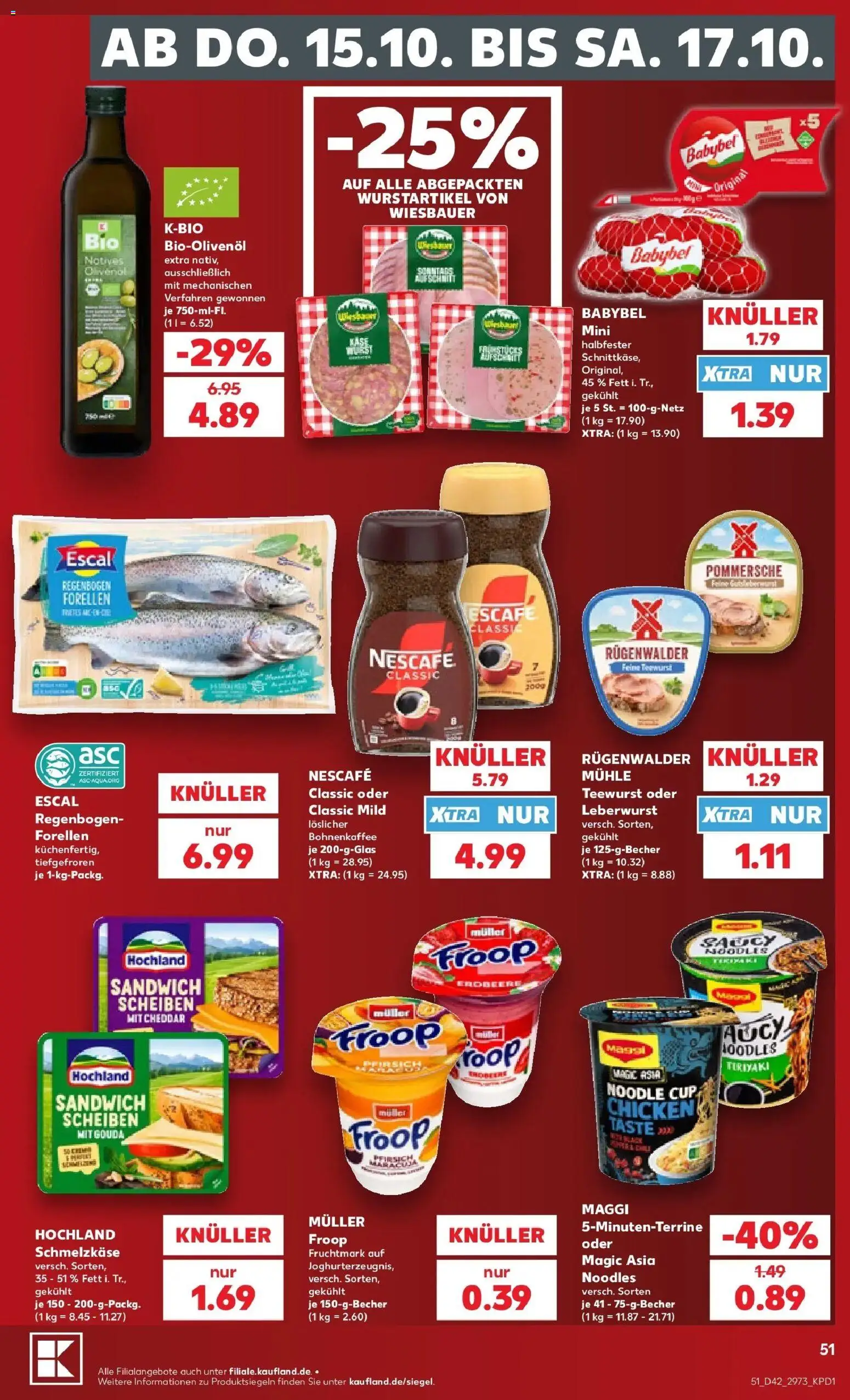 Prospekt Kaufland ab 12.10.2026 » Angebote Online zum Blättern | Seite: 55 | Produkte: Nescafe, Maggi, Olivenol, Babybel