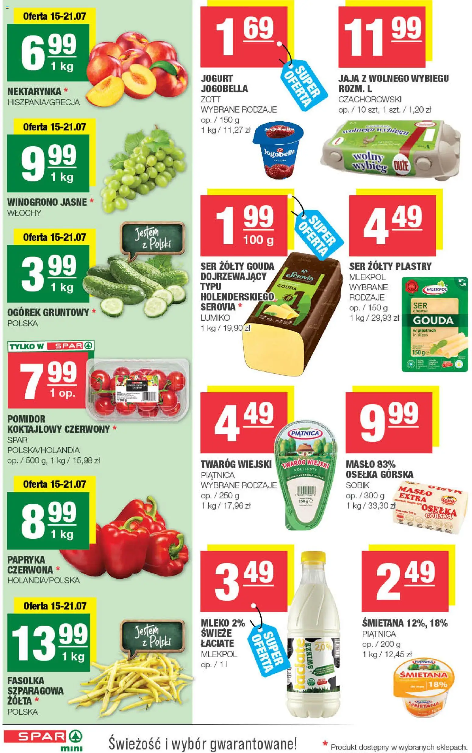 Spar gazetka - Mini od 15.07.2026 | Strona: 2 | Produkty: Osełka, Masło, Jogurt, Papryka czerwona
