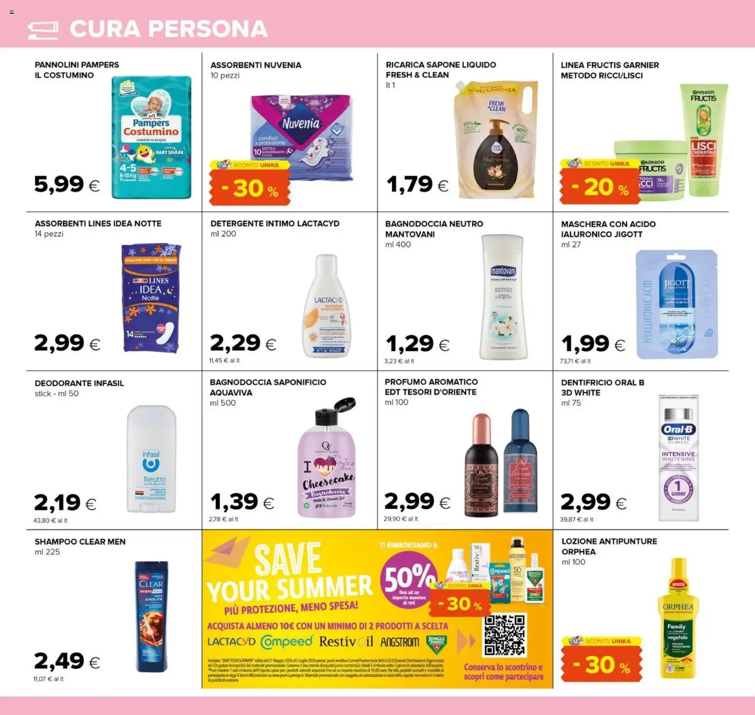 Volantino Oasi del 18.06.2026 | Pagina: 26 | Prodotti: Detergente intimo, Intimo, Acqua, Profumo