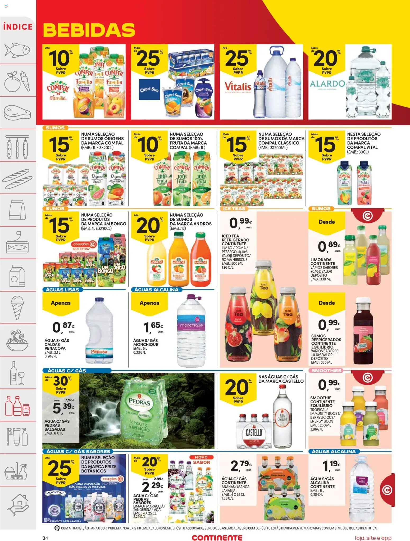 Continente folheto │ válido de 07/07/2026 | Página: 36 | Produtos: Agua, Açai, Maçãs, Laranjas