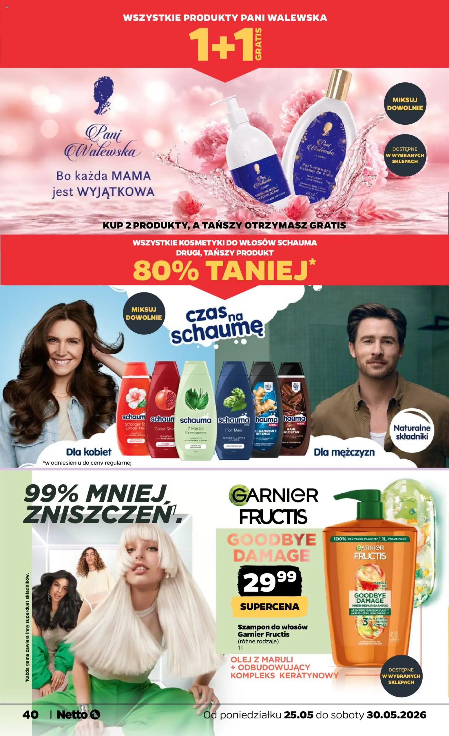 Netto gazetka od poniedziałku spożywcza od 25.05.2026 | Strona: 40 | Produkty: Kosmetyki, Olej, Szampon