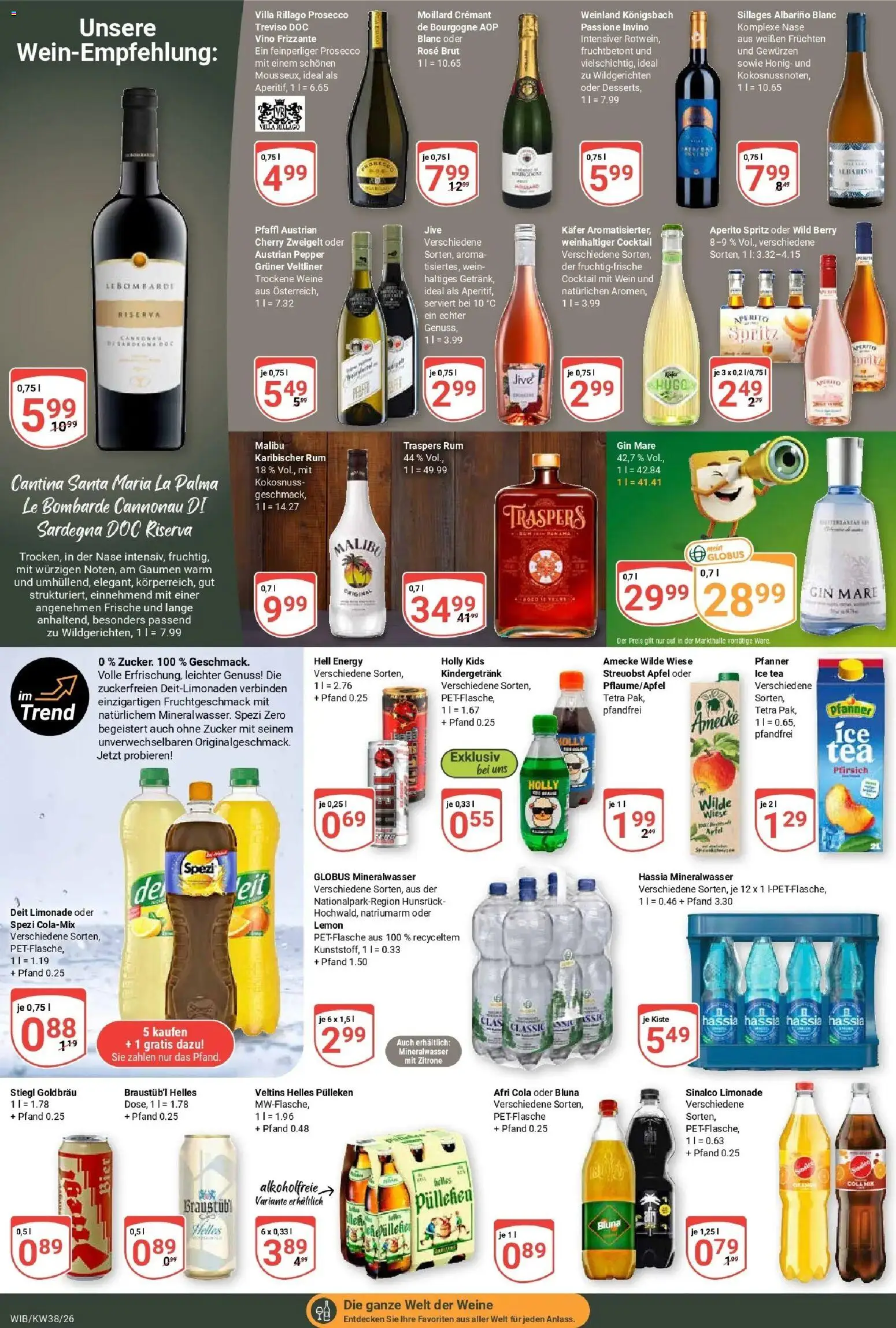 Globus Prospekt Wiesbaden-Nordenstadt (ab 14.09.2026) » Angebote online | Seite: 15 | Produkte: Energy, Prosecco, Zucker, Gin