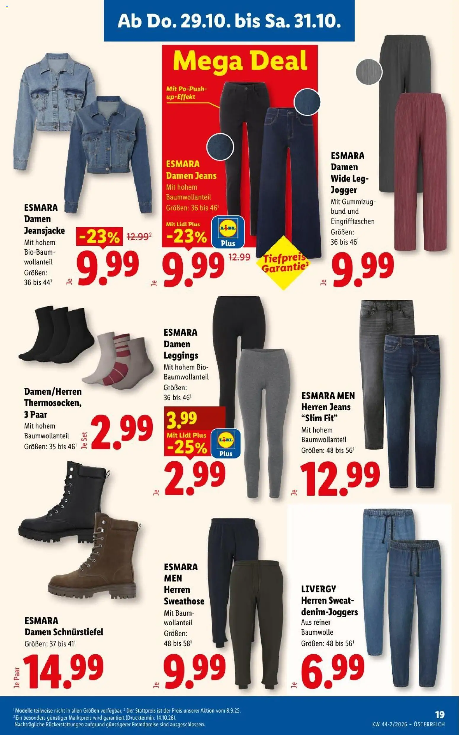 Lidl Flugblatt gültig ab 29.10.2026 | Seite: 25 | Produkte: Leggings, Jeans