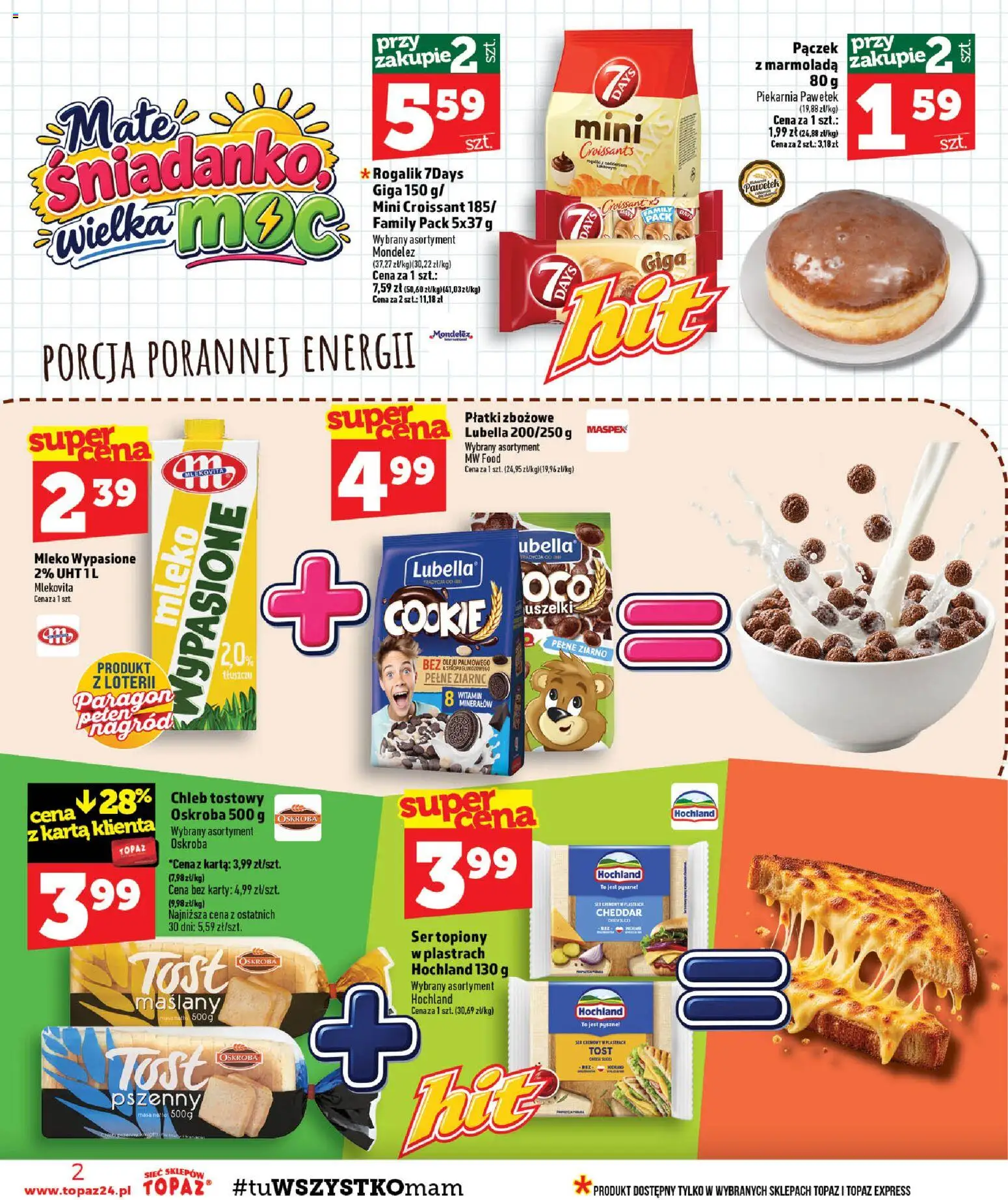 Topaz gazetka od 10.09.2026 | Strona: 2 | Produkty: Karta, Ser topiony, Croissant, Ser