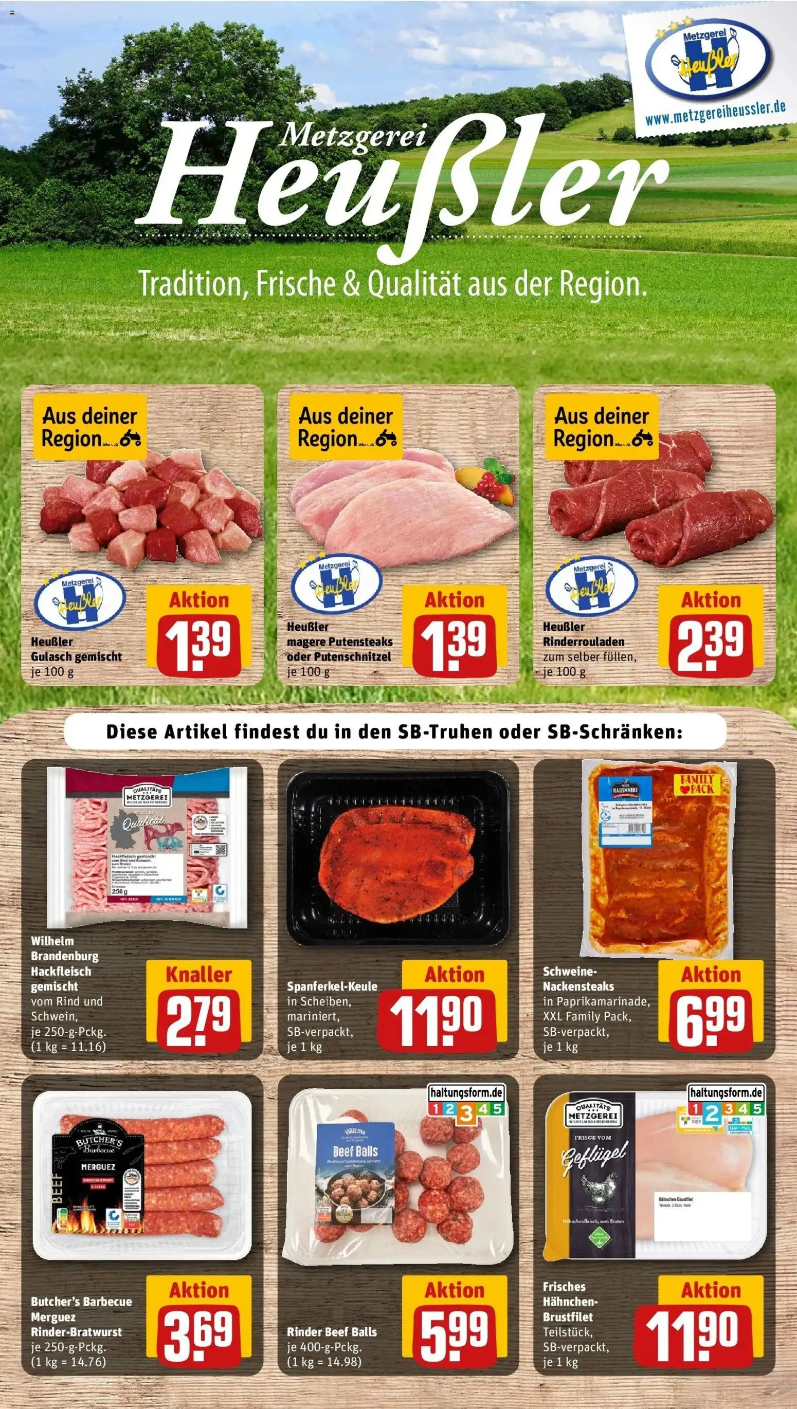Rewe Prospekt Niederstotzingen – gültig ab 27.07.2026 | Seite: 10 | Produkte: Rinderrouladen, Hahnchen, Gulasch, Putenschnitzel