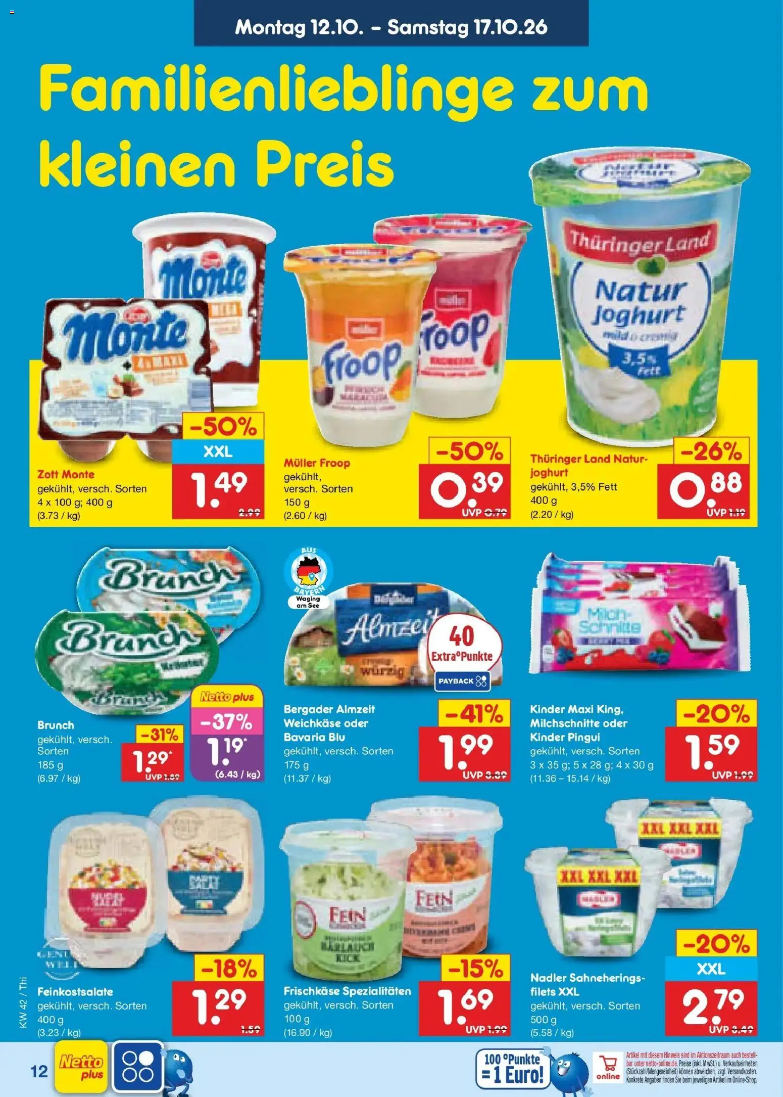 Netto Marken-Discount Prospekt Thiendorf – gültig ab 12.10.2026 | Seite: 14 | Produkte: Froop, Joghurt, Spezialitäten, Frischkase