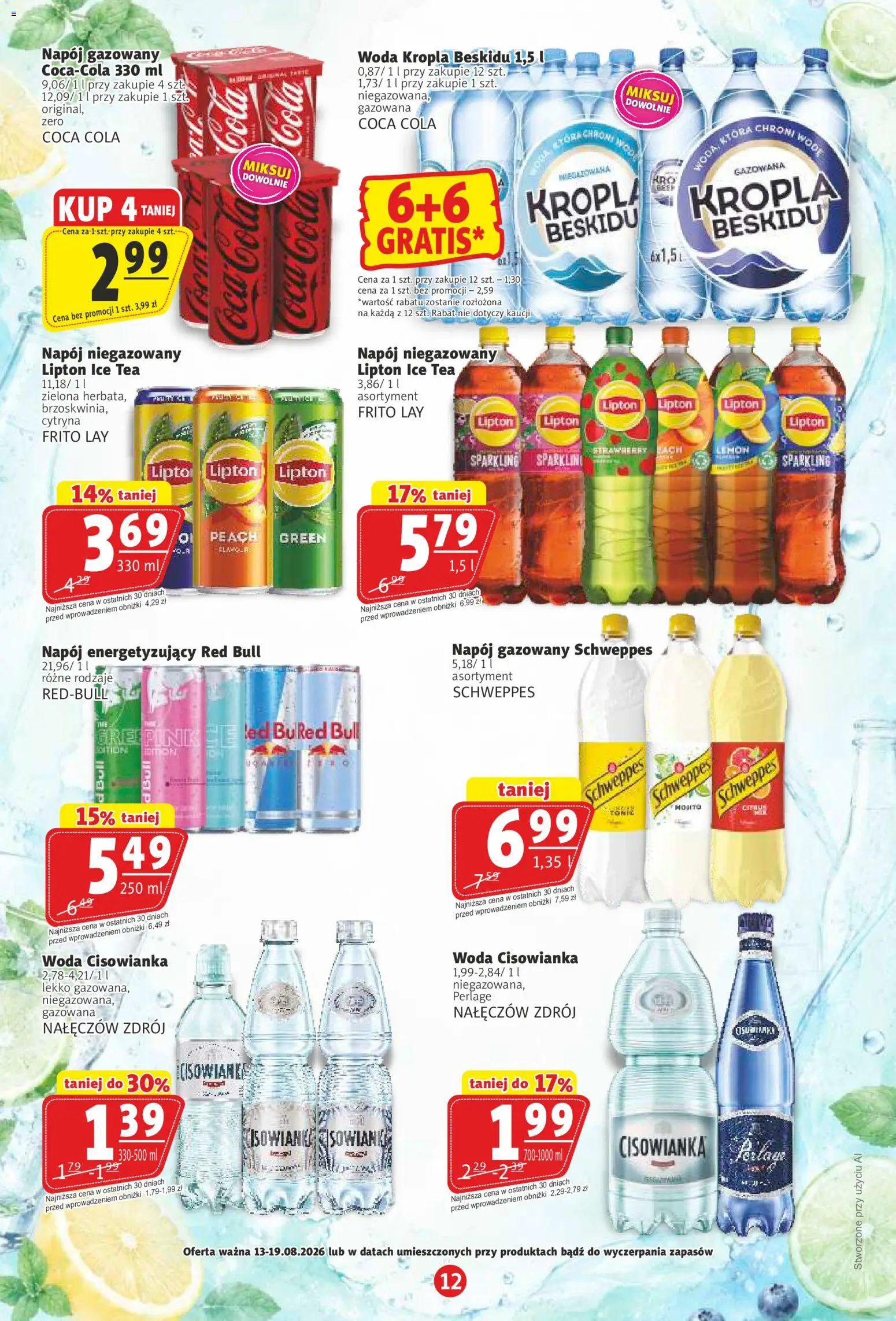 Prim Market gazetka od 13.08.2026 | Strona: 12 | Produkty: Cytryna, Red bull, Coca cola, Woda