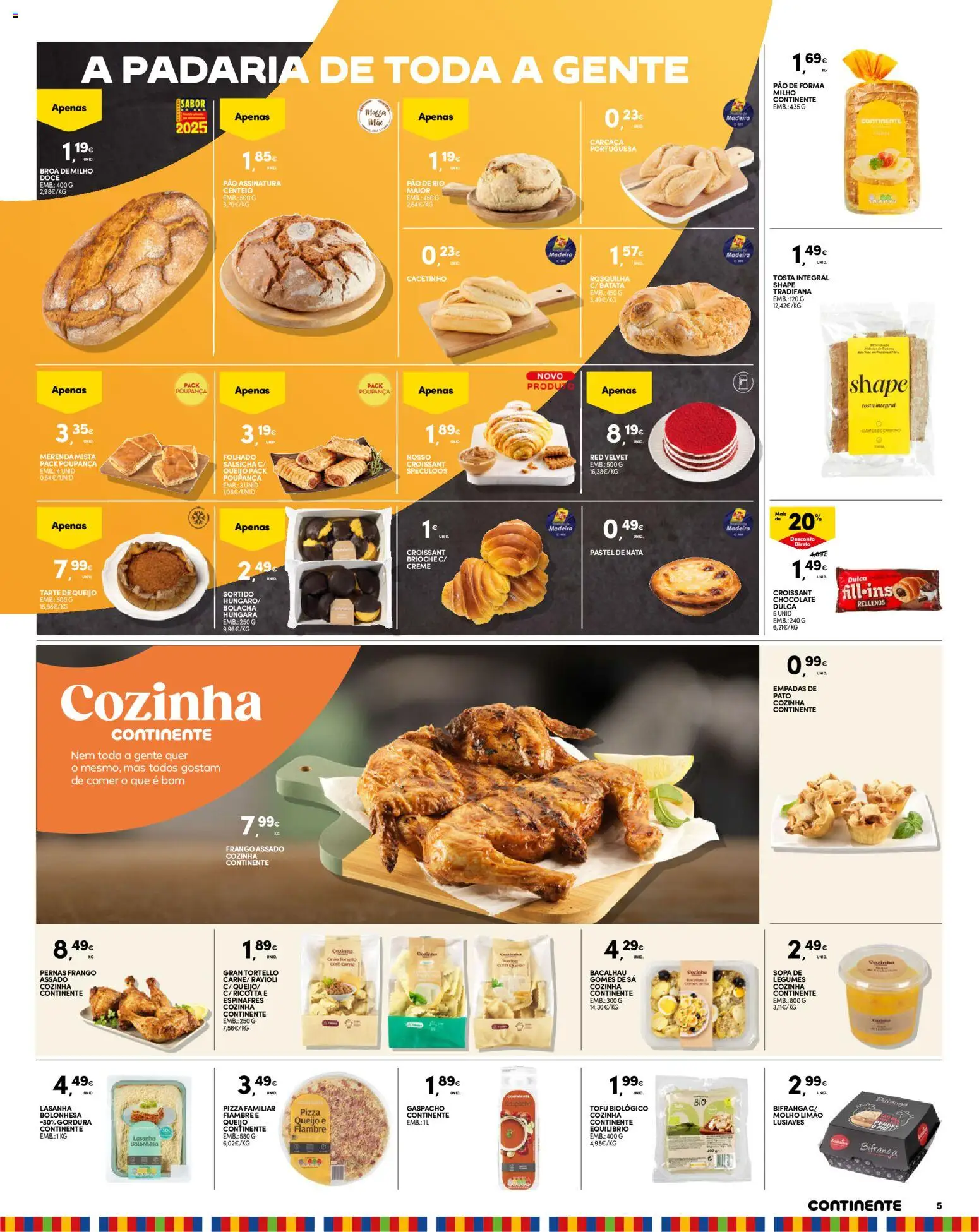 Continente Madeira │ válido de 19.05.2026 | Página: 5 | Produtos: Batata, Frango, Lasanha, Salsicha