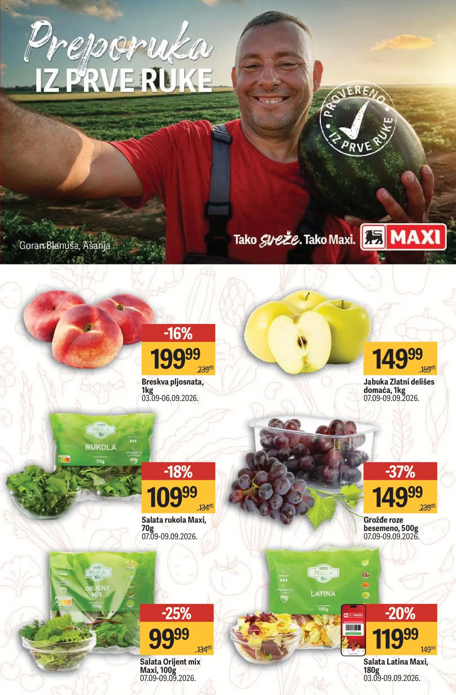 Maxi katalog - važi od 03.09.2026 | Strana: 3 | Proizvode: Salata, Grožđe, Breskva