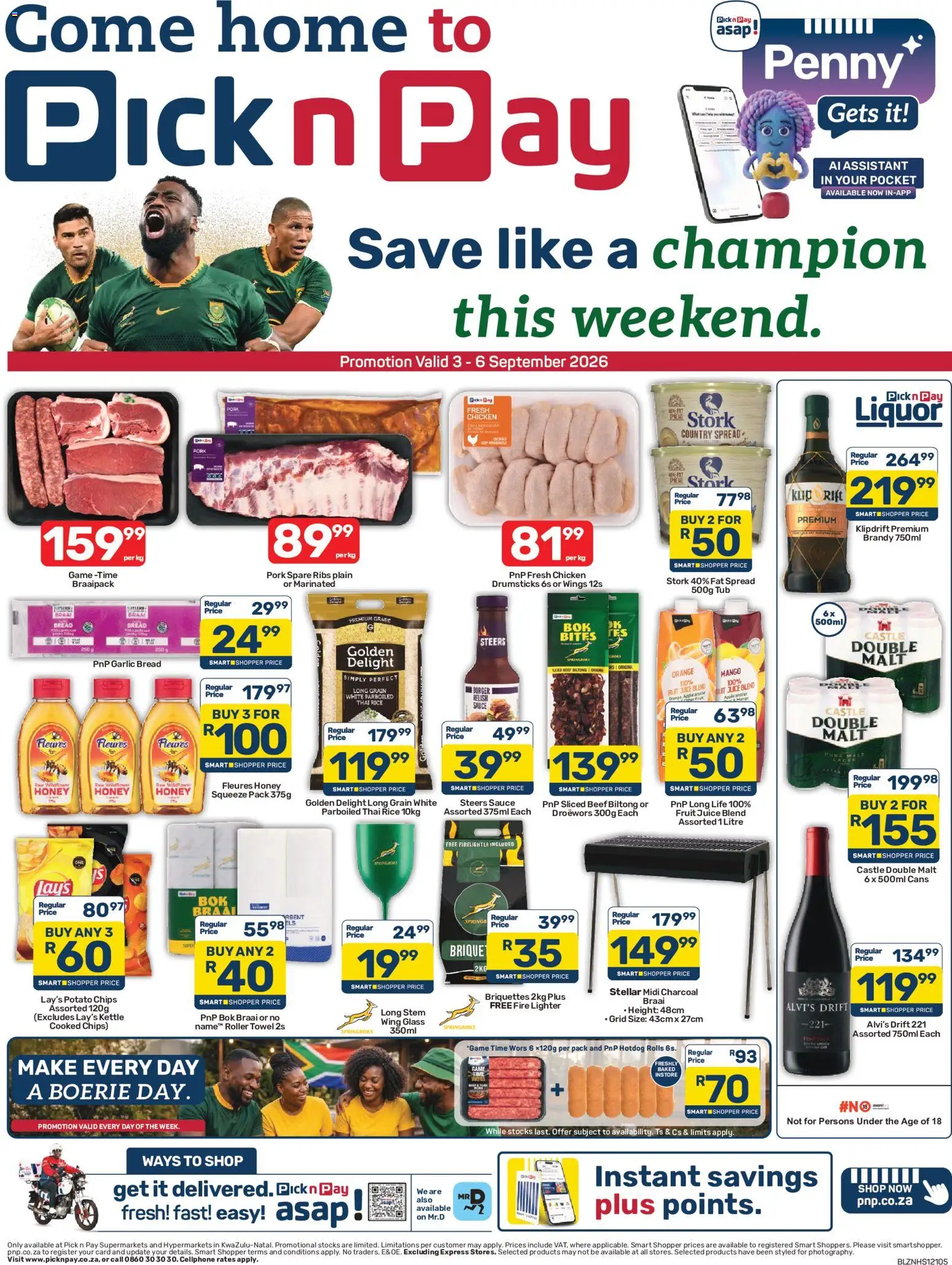 New Pick n Pay catalogue – valid from 03/09/2026 | Page: 1 | Products: Rice, Beef, Sauce, Garlic