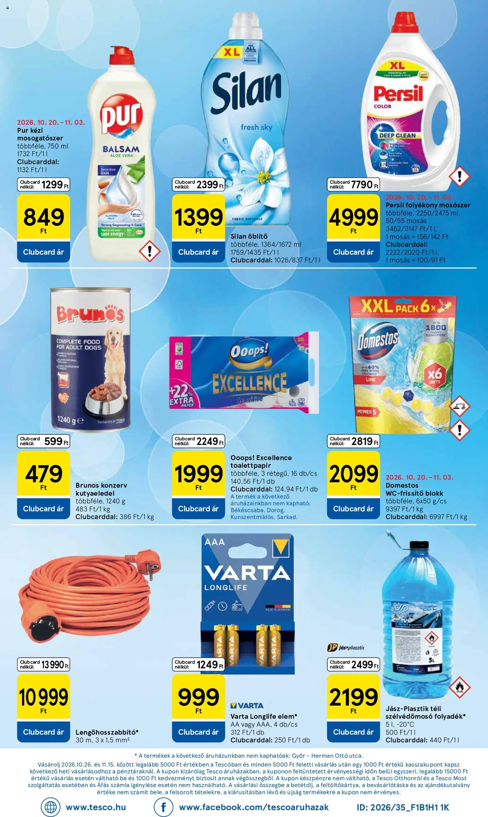 Tesco akciós ujság - amely érvényes a következő dátumtól: 2026.10.29. | Oldal: 8 | Termékek: Toalettpapír, Aloe vera, Mosószer, Domestos